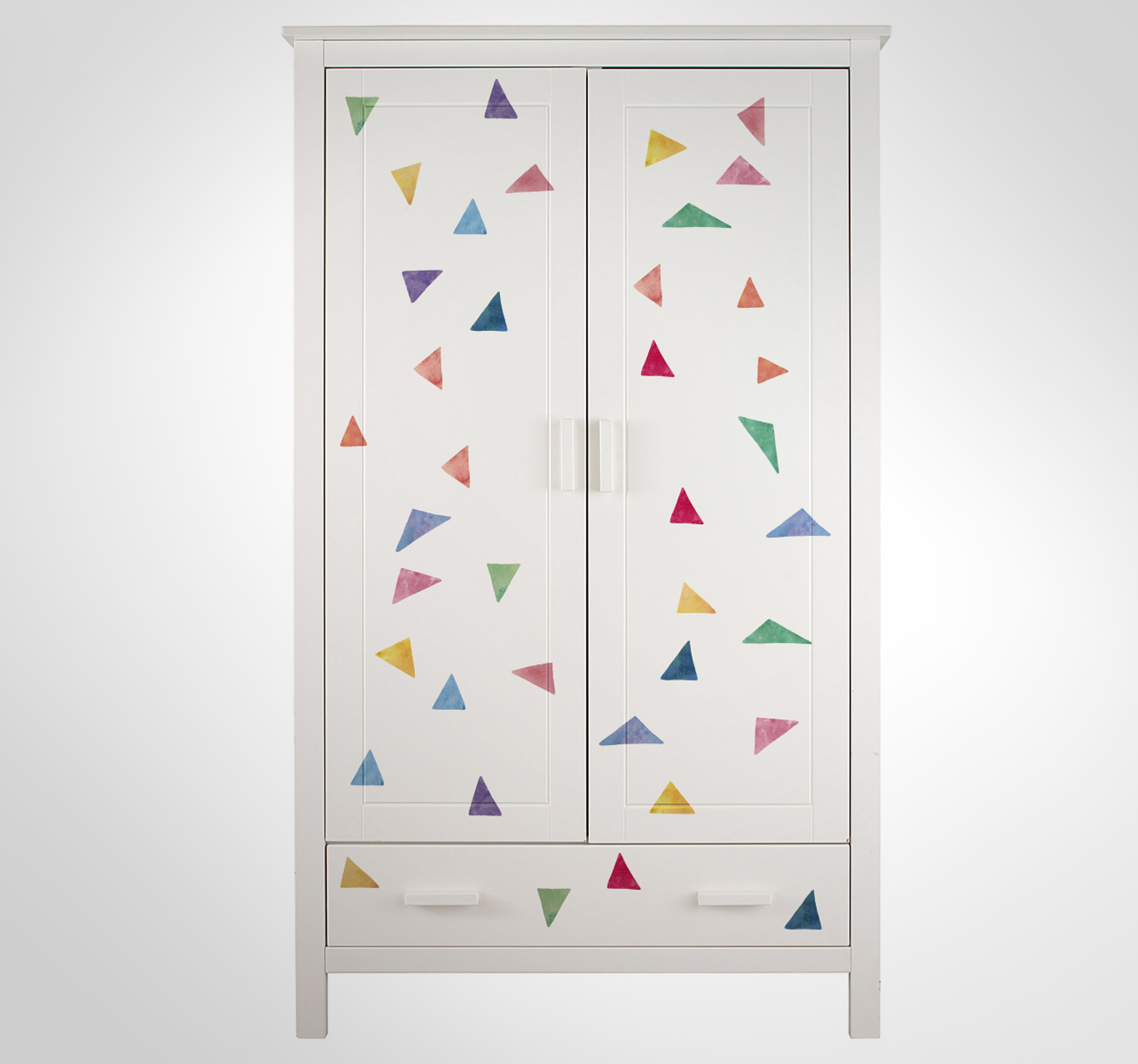 Set van 39 meubelsticker pastel kleurige driehoeken