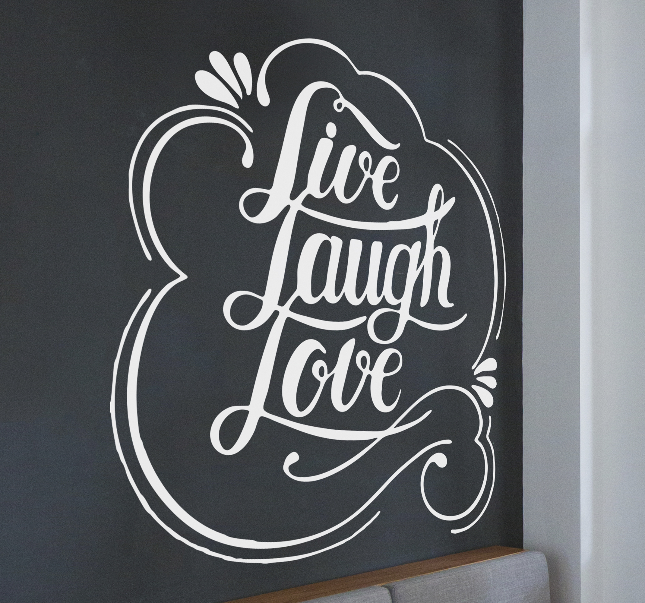 Tekst Muursticker Live Laugh Love