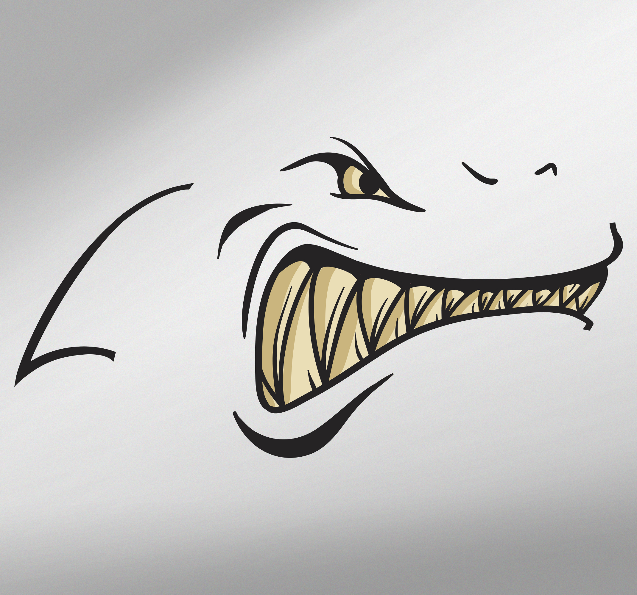 Auto sticker haaientanden