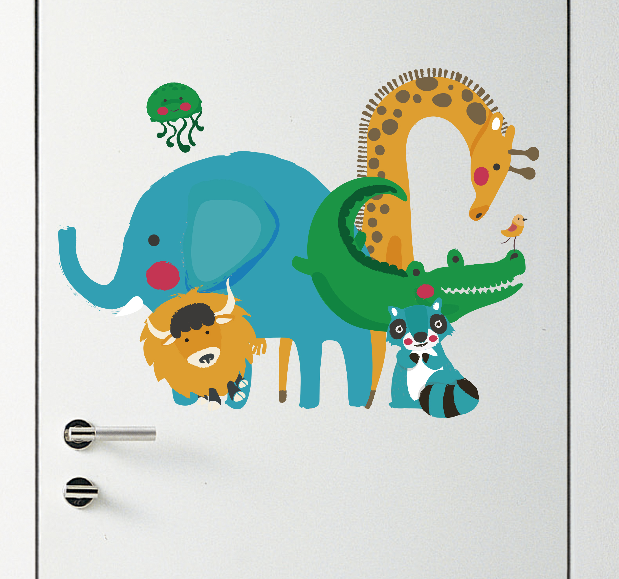 Deursticker jungle dieren