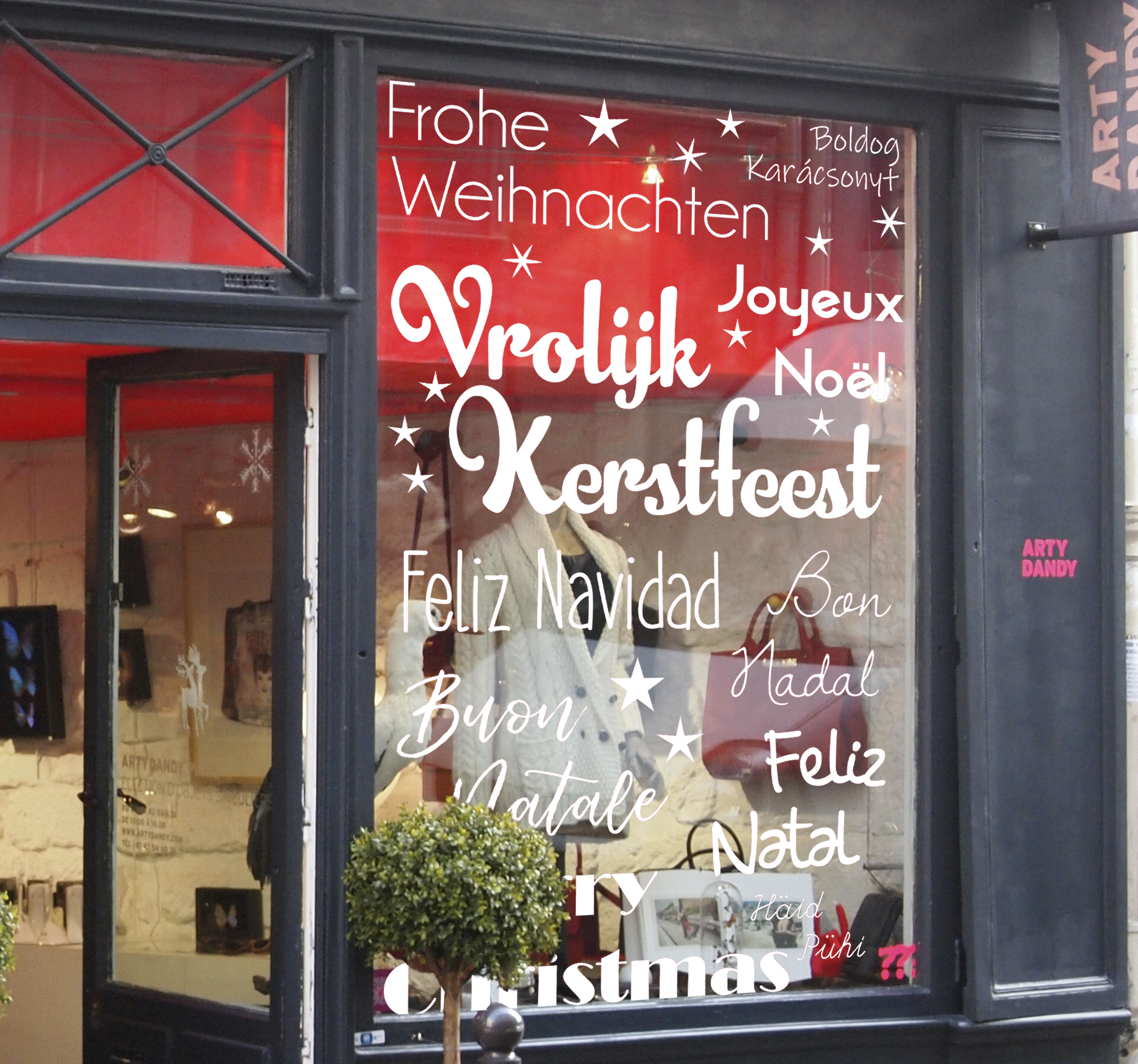 Kerst raamsticker Feestdagen Sticker Vrolijk Kerstfeest