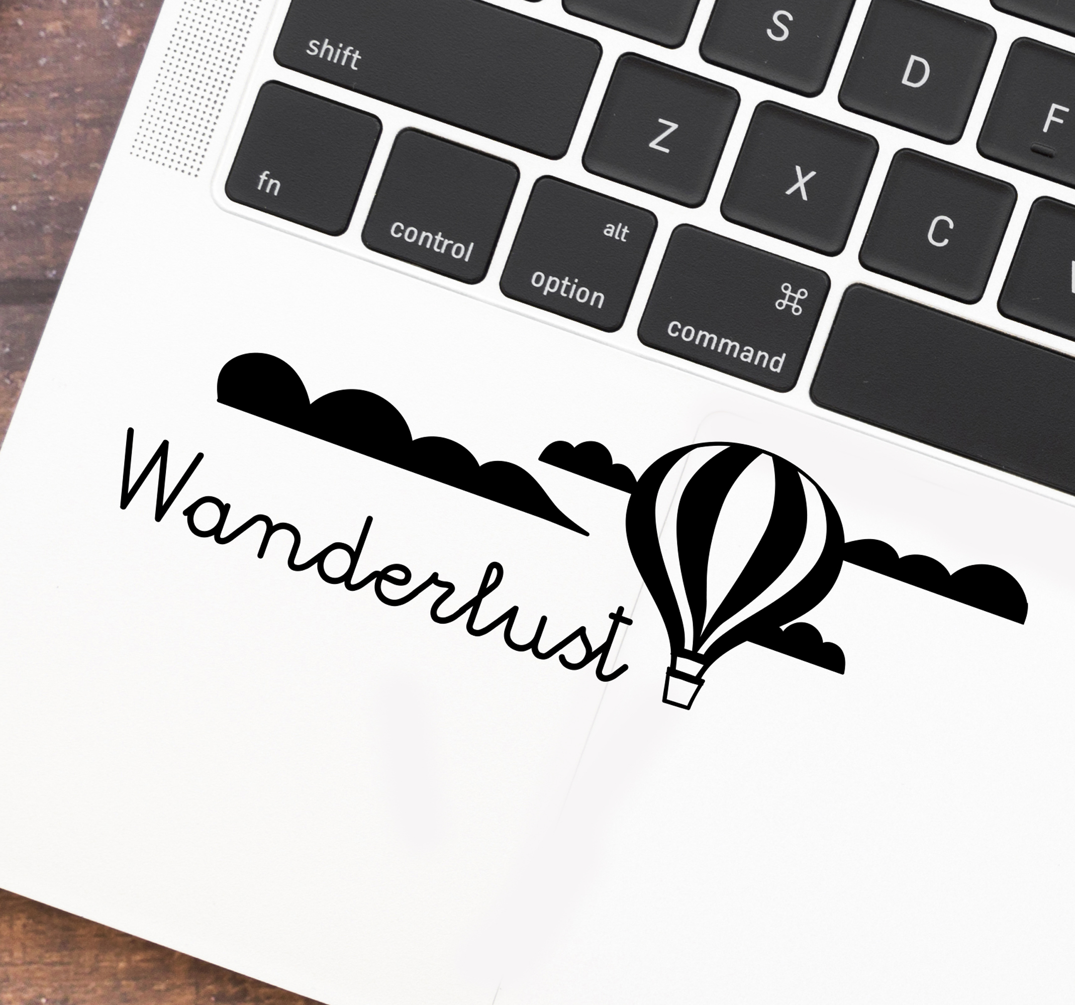Laptop sticker wanderlust luchtballon