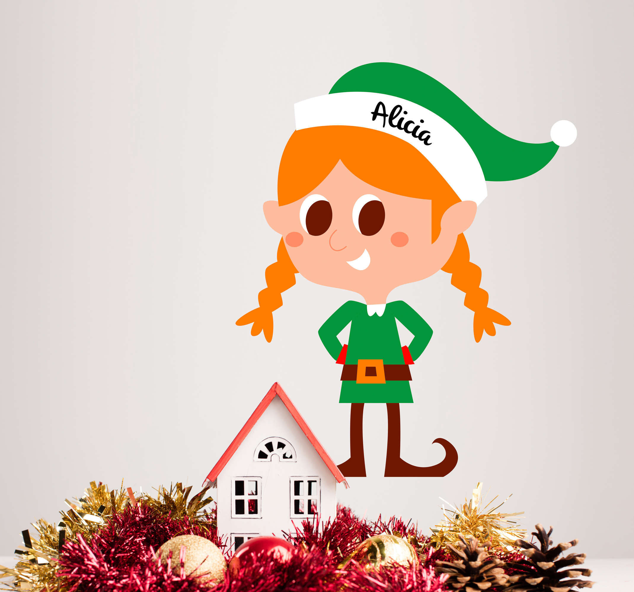 Kinderkamer muursticker meisjes elf personaliseerbaar