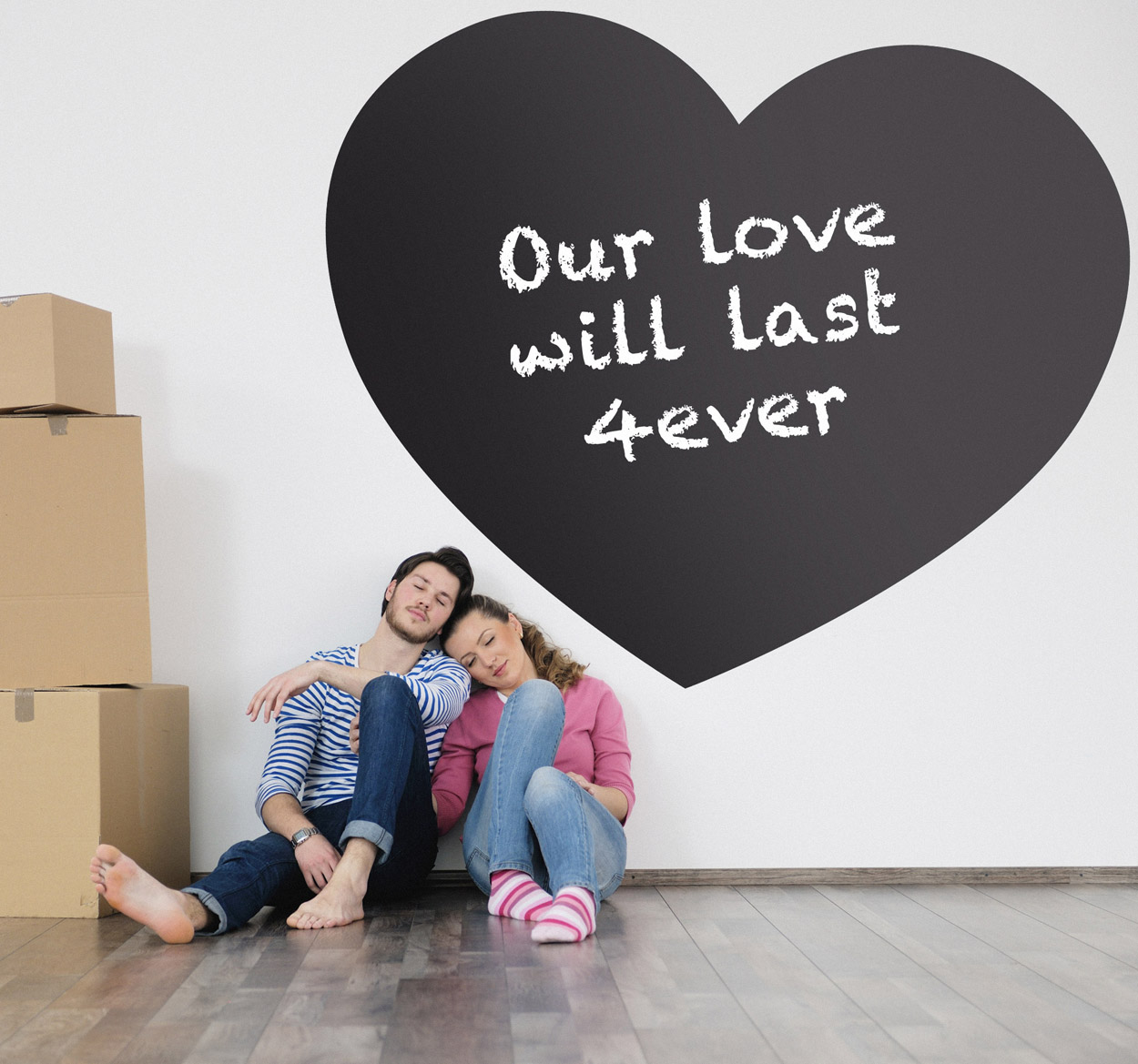Kinderen krijtbord sicker met hartje