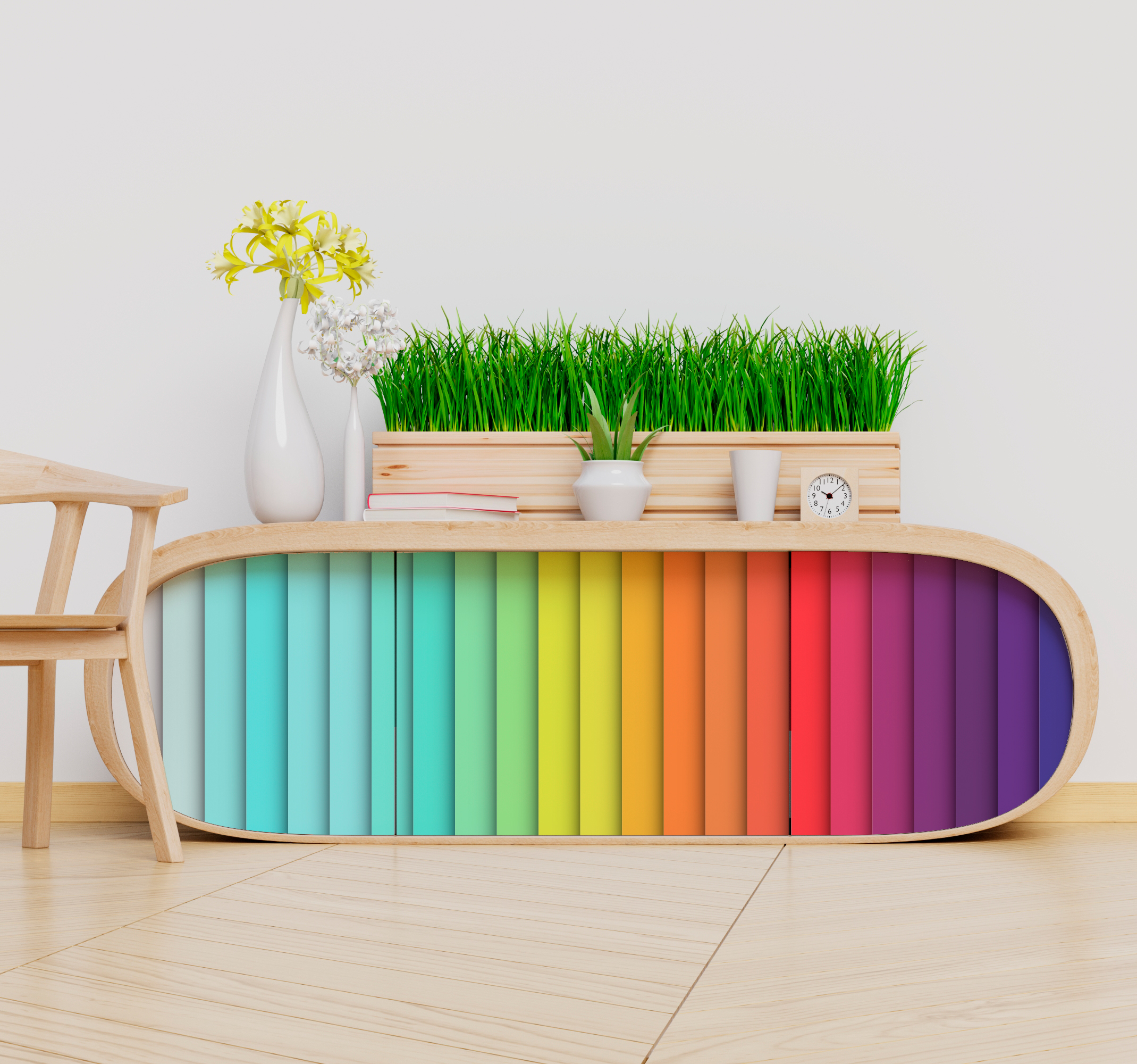 Meubel stickers voor op meubels abstracte kleuren lijnen