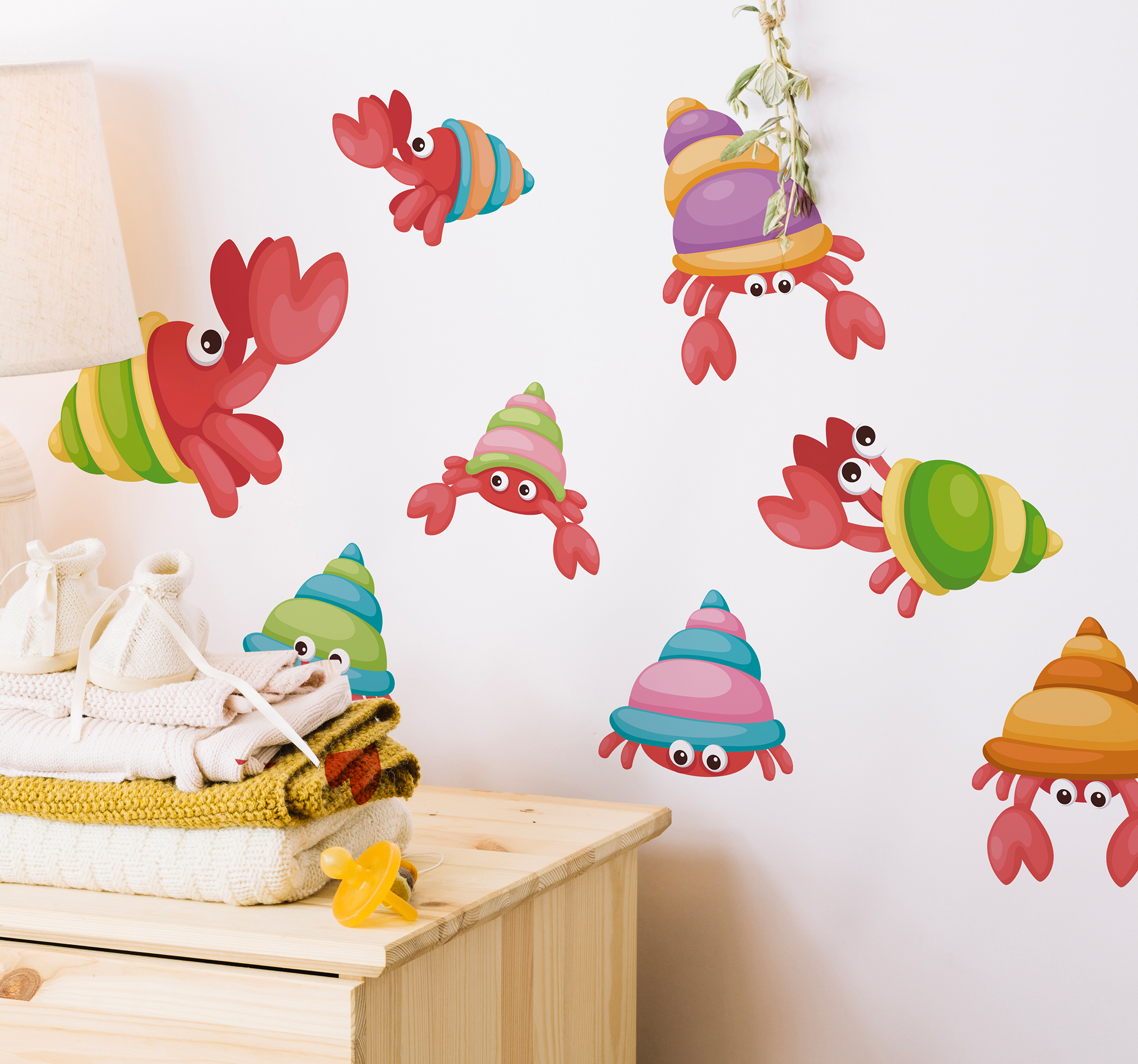 Badkamer muursticker met dieren grappige krabben