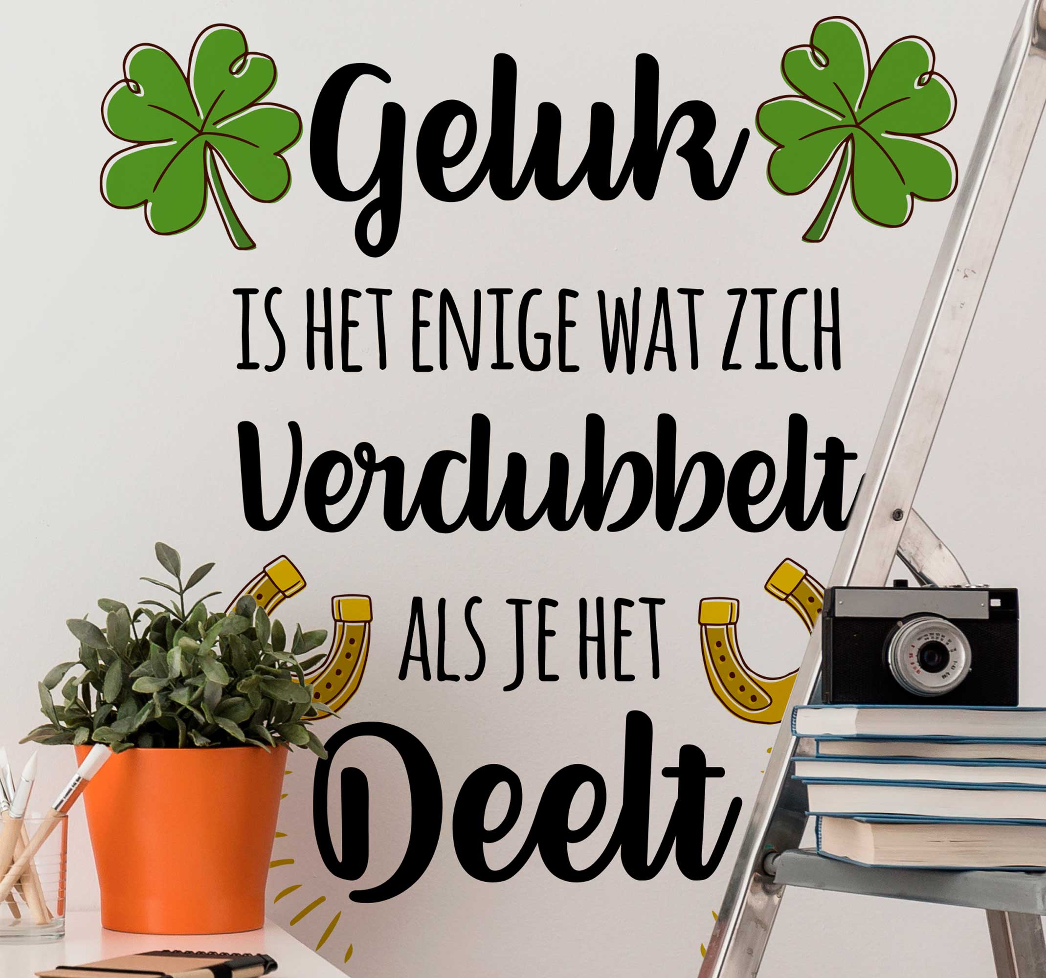 Muurstickers woonkamer Geluk