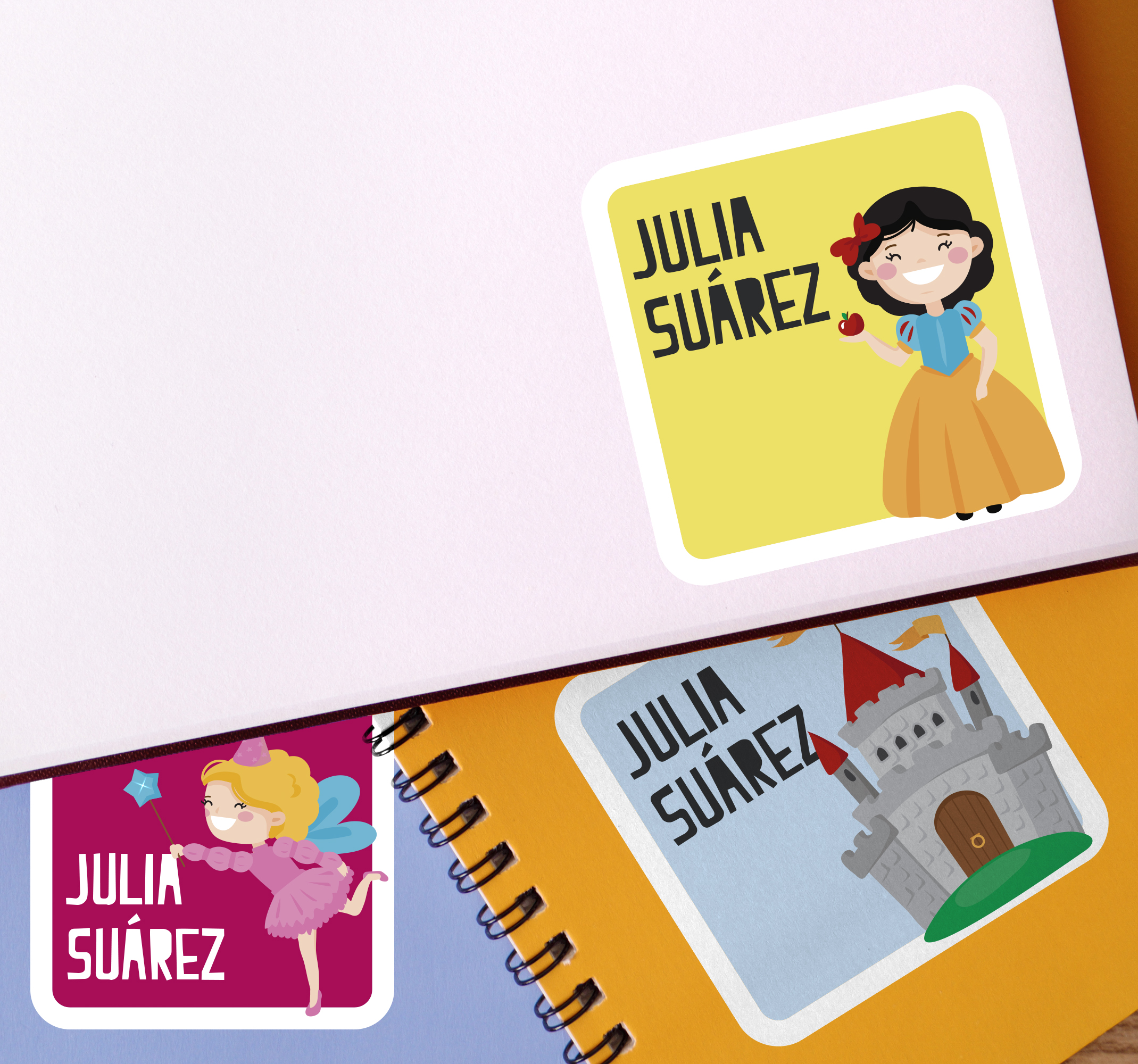 Etiketten voor notitieboekjes sprookjesachtige sticker