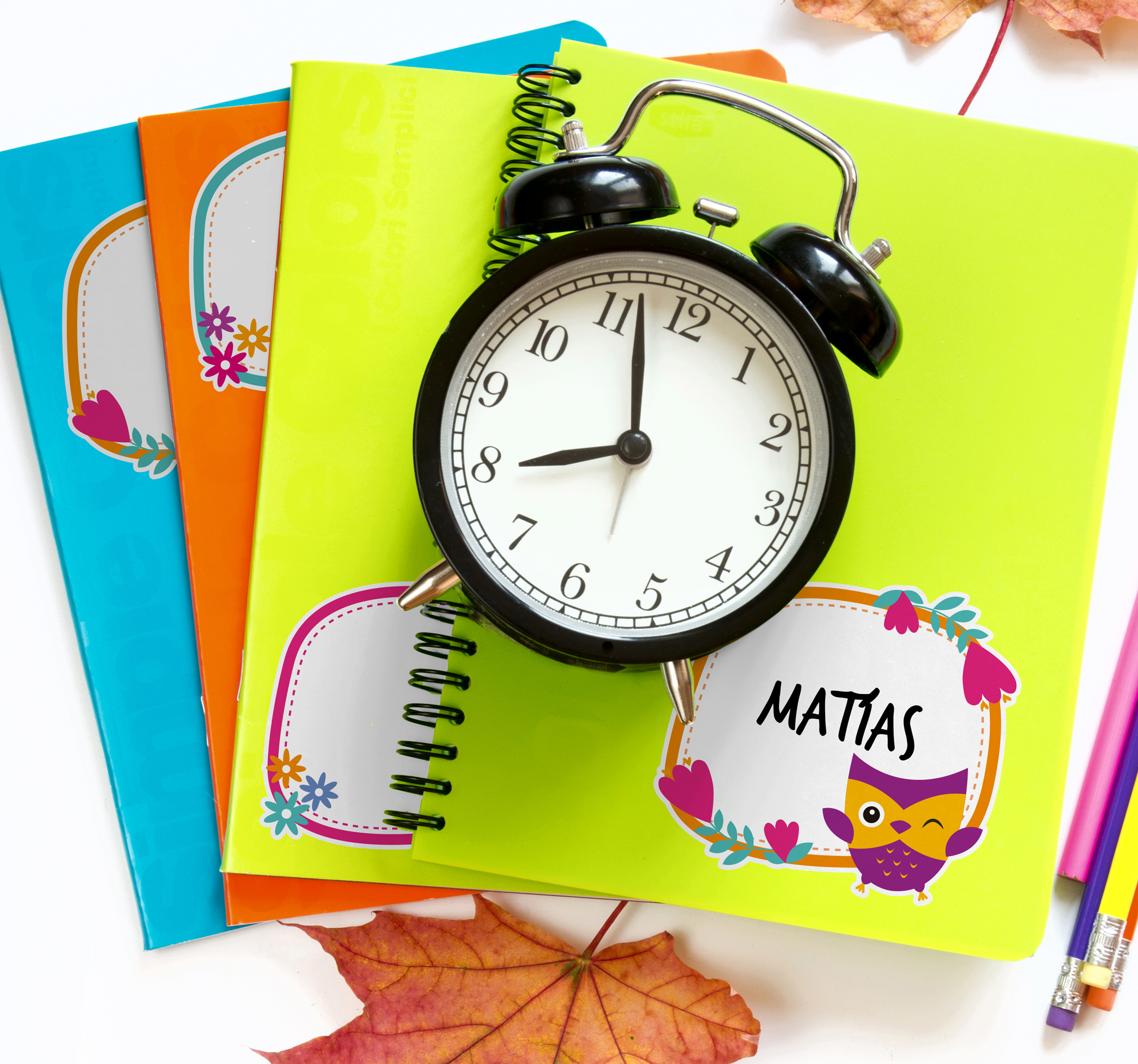 Etiketten voor boeken en notitieboekjes educatieve muursticker