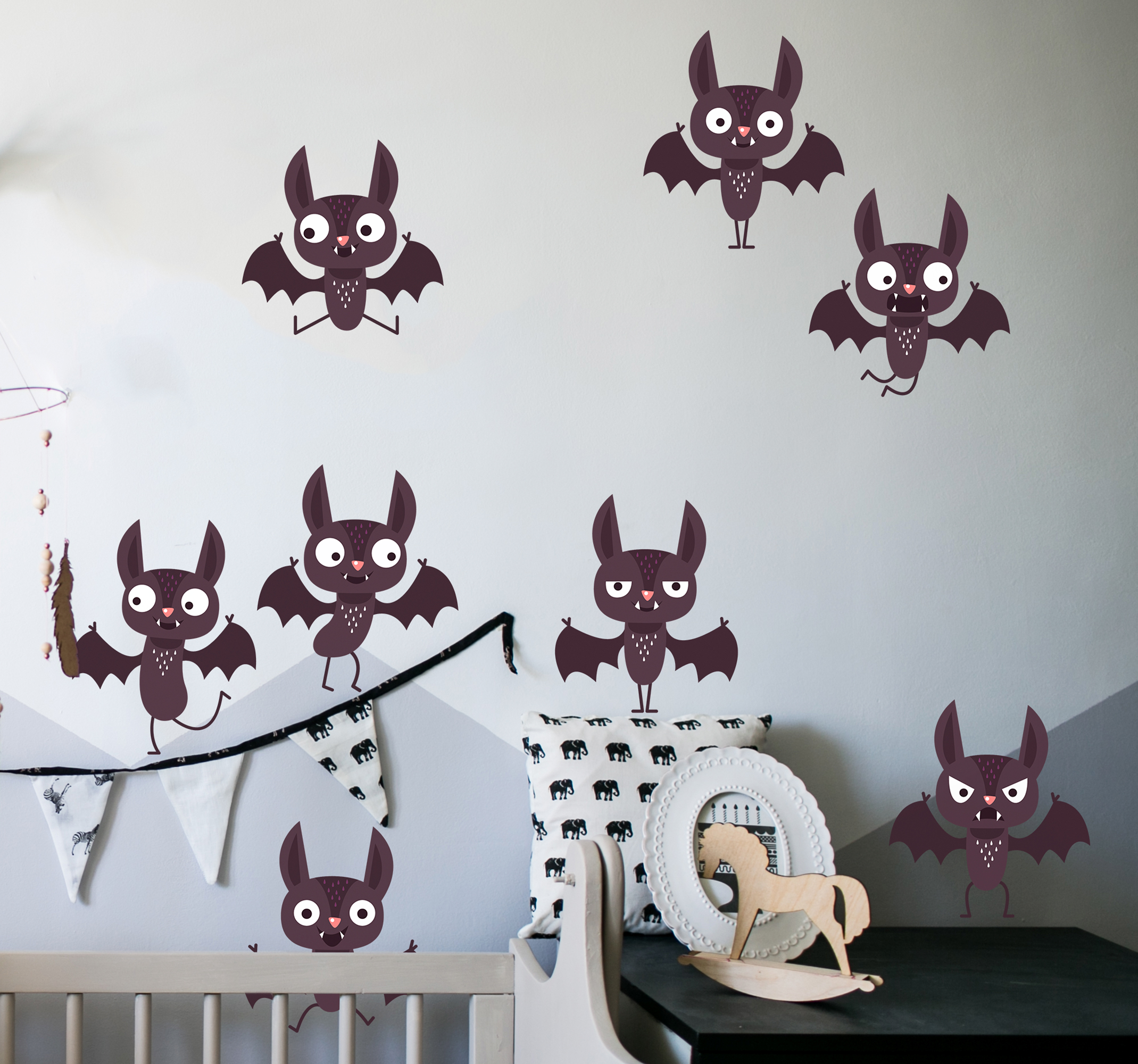 Halloween stickers met vleermuizen