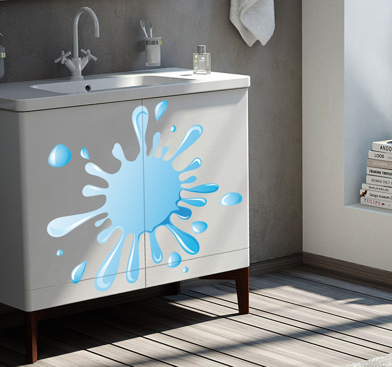 Sticker badkamer decoratie water
