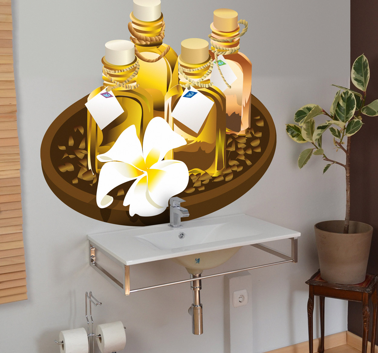 sticker badkamer schaal olie spa