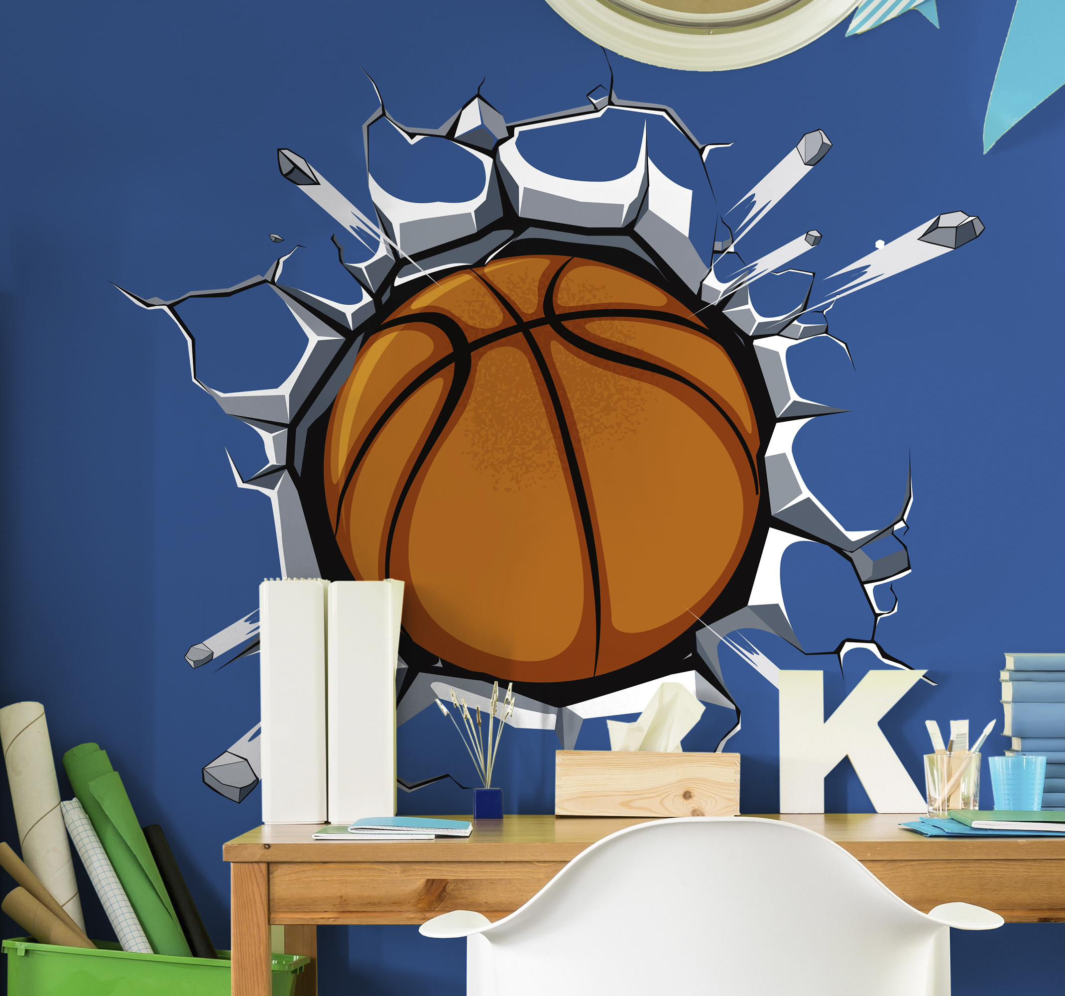Basketbal uit de muursticker