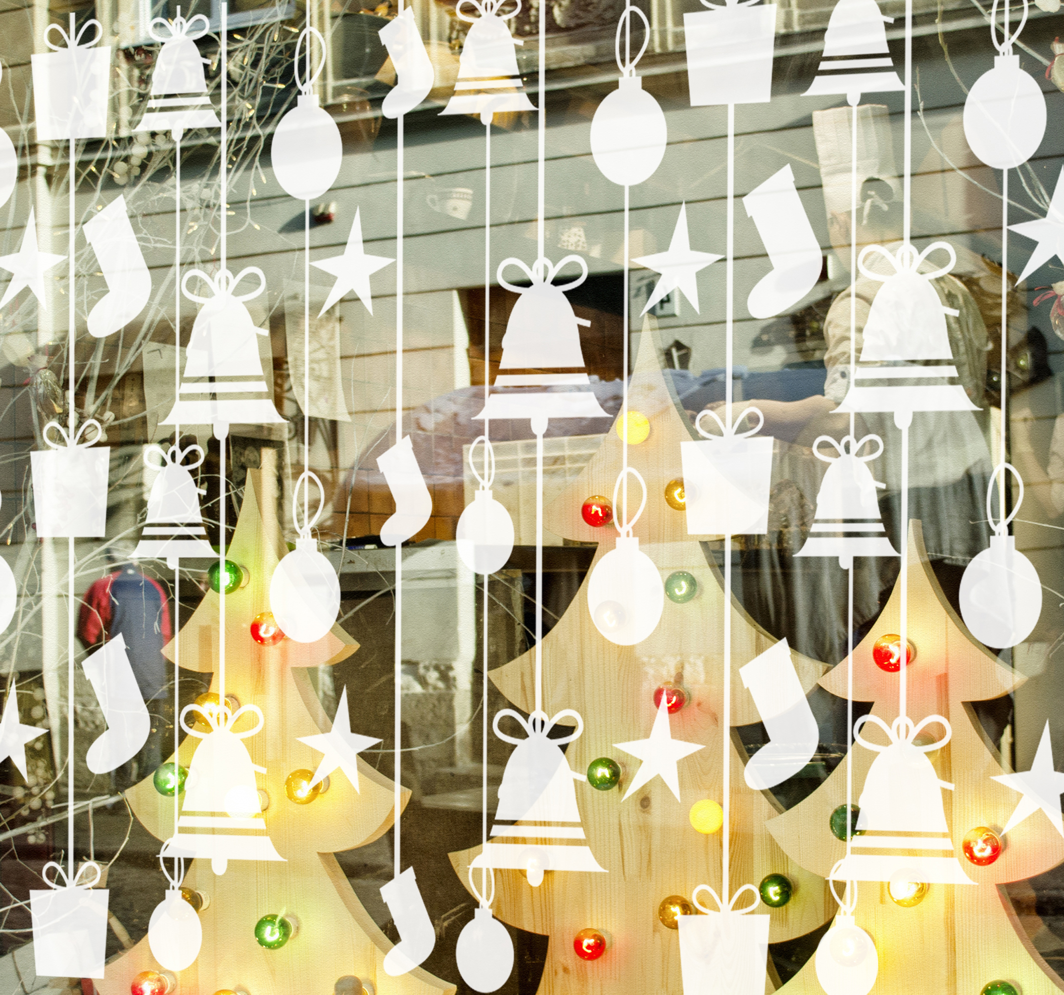 Kerst raamsticker kerstsokken