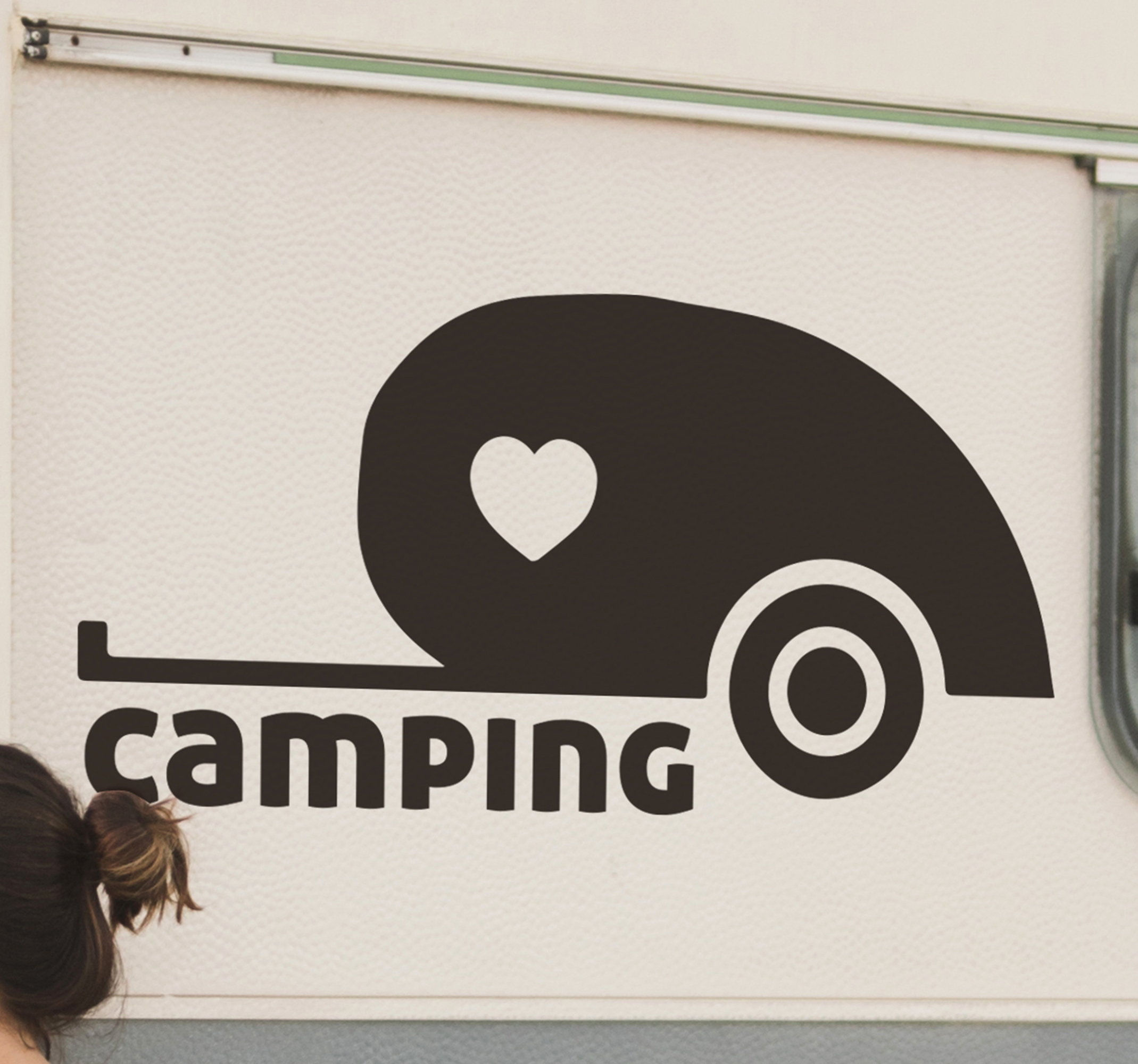 Camper sticker hart camping caravan