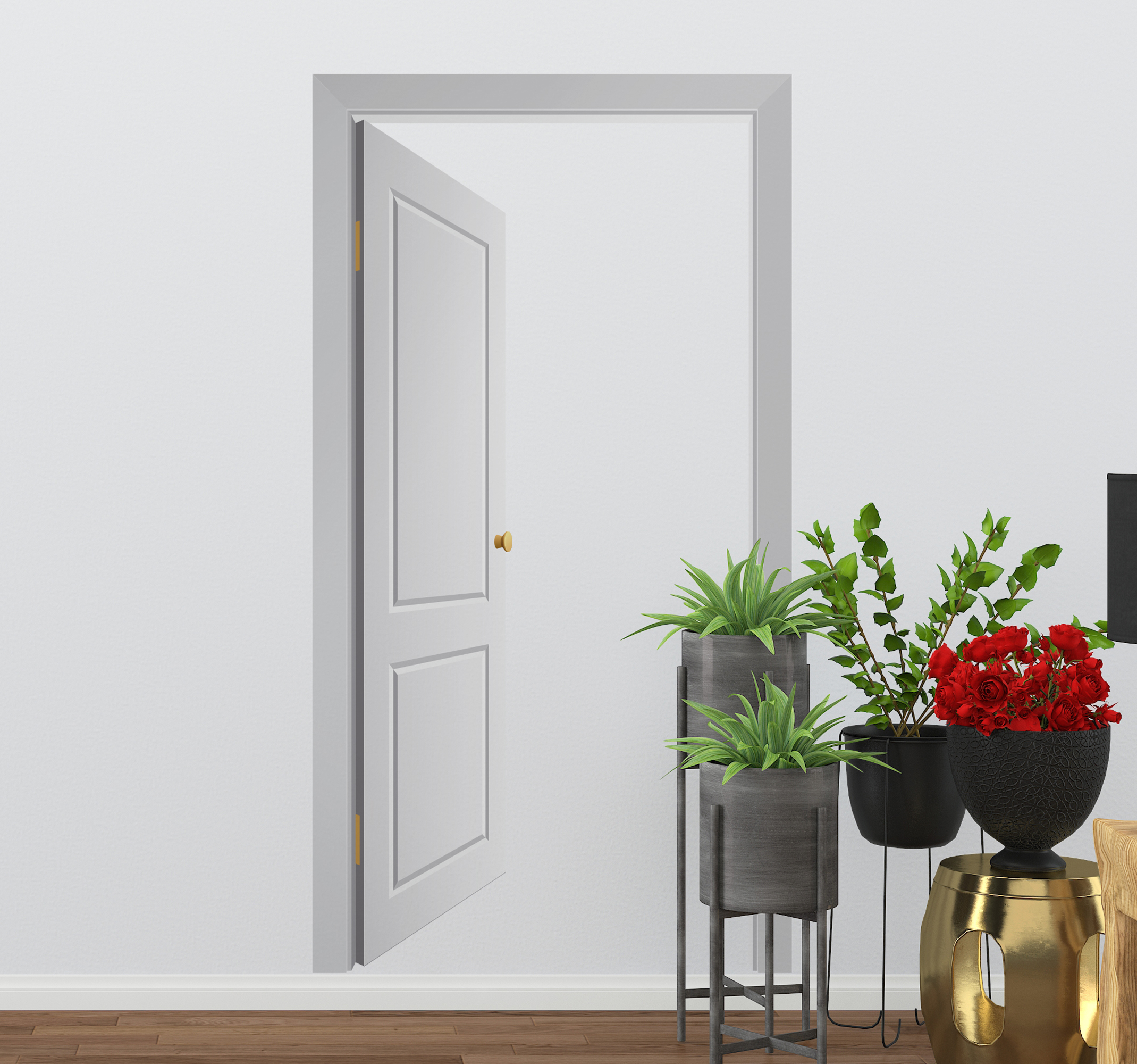 Sticker open deur illusie