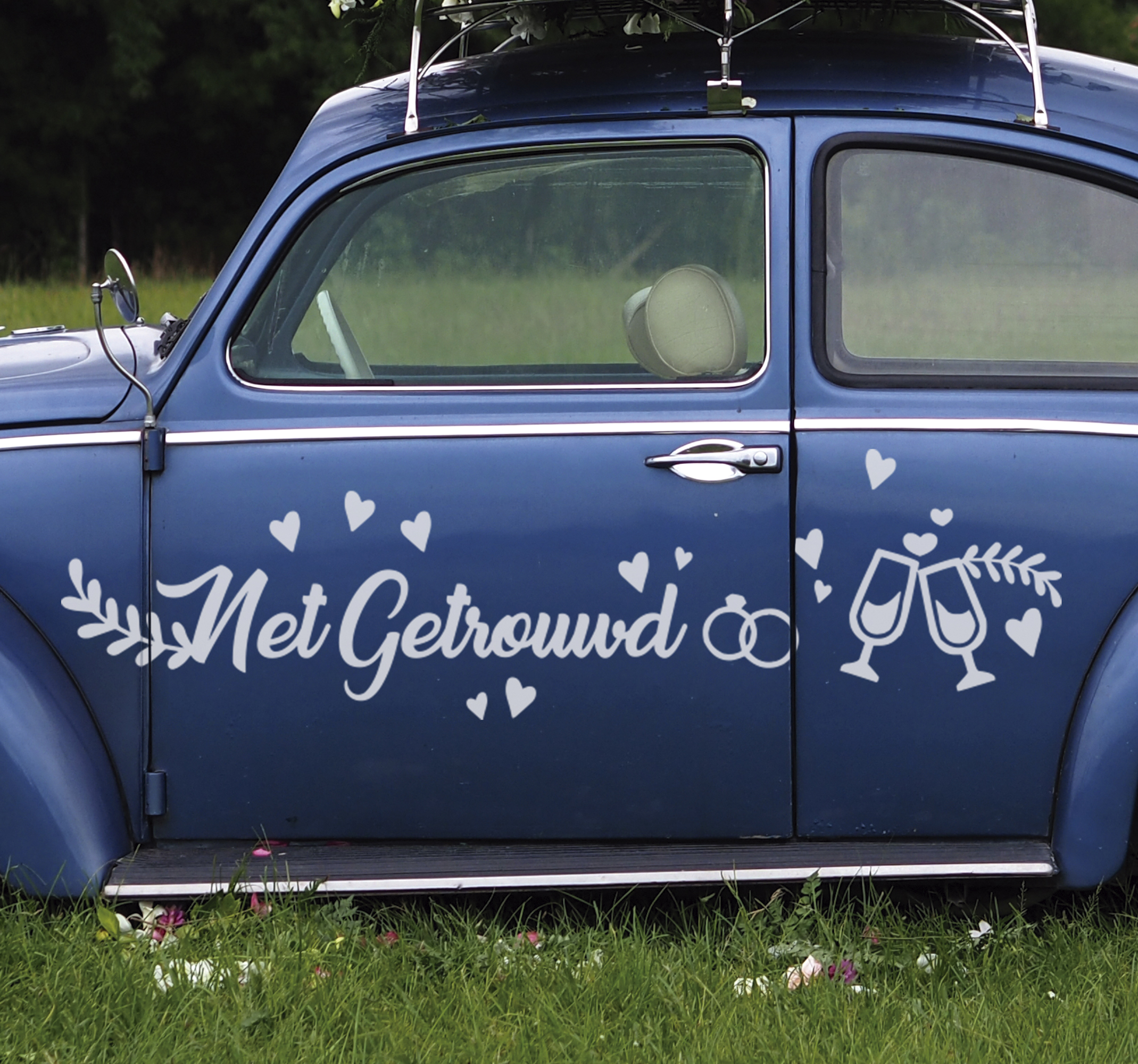 Decoratie huwelijk auto sticker