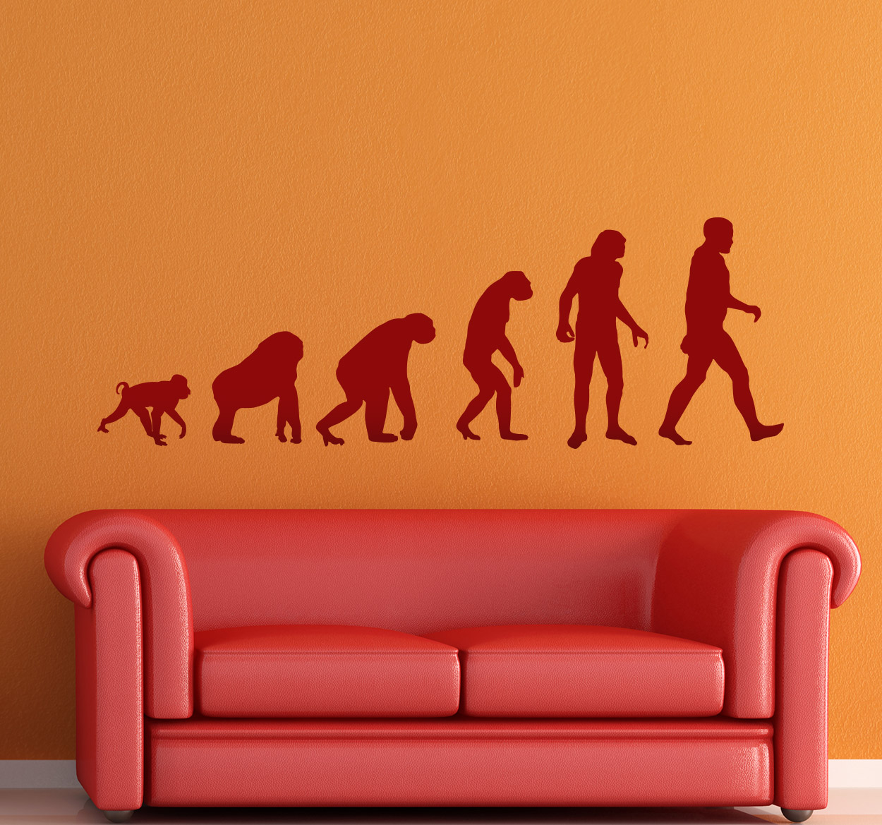 Sticker woning evolutie van de mens