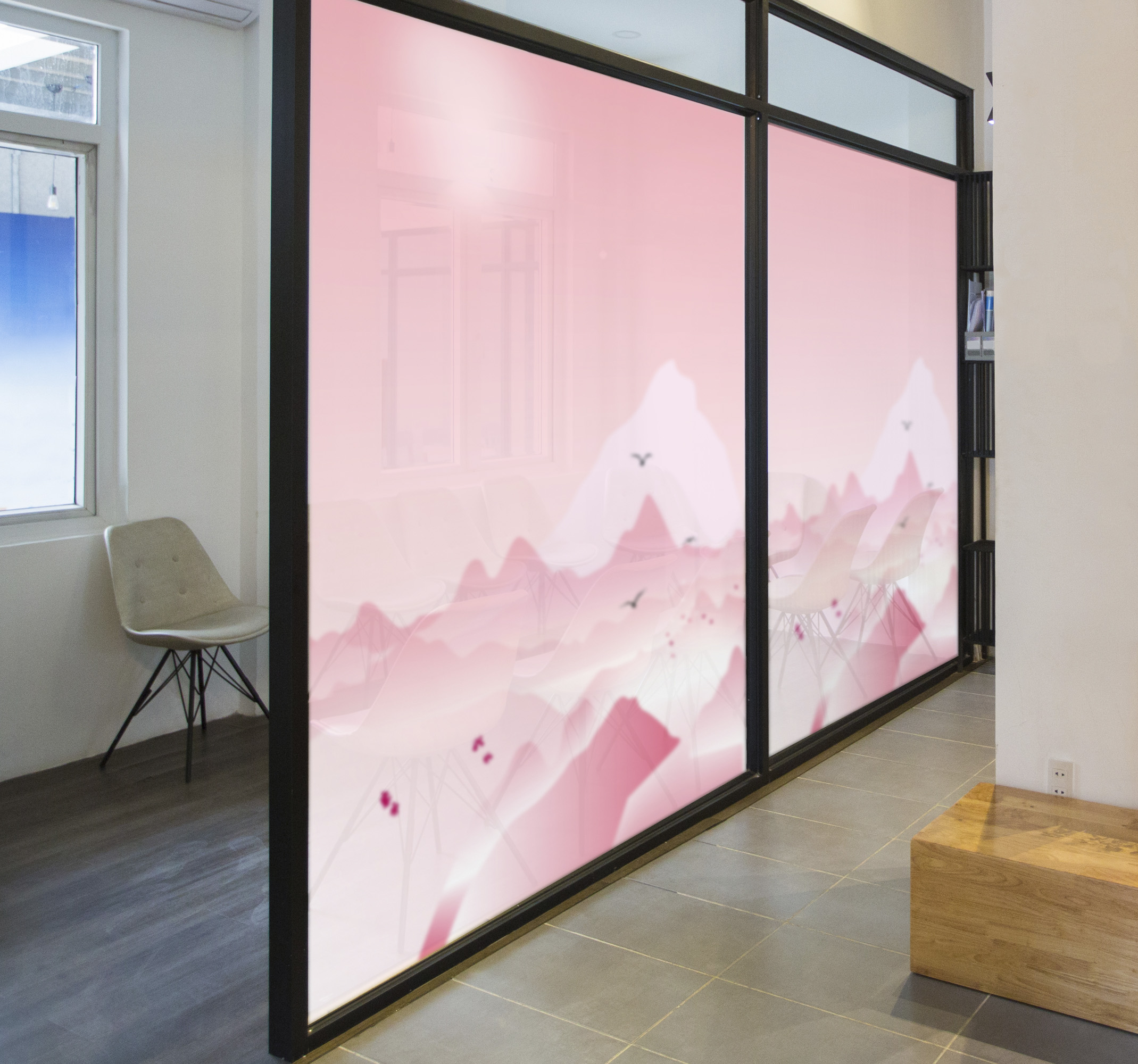 Privacy folie raam bergontwerp