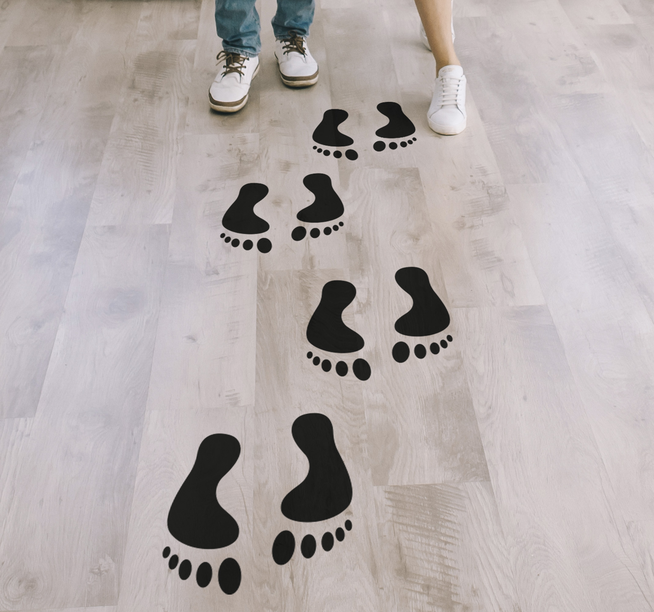 Stap voetafdrukken vinyl zelfklevende vloersticker