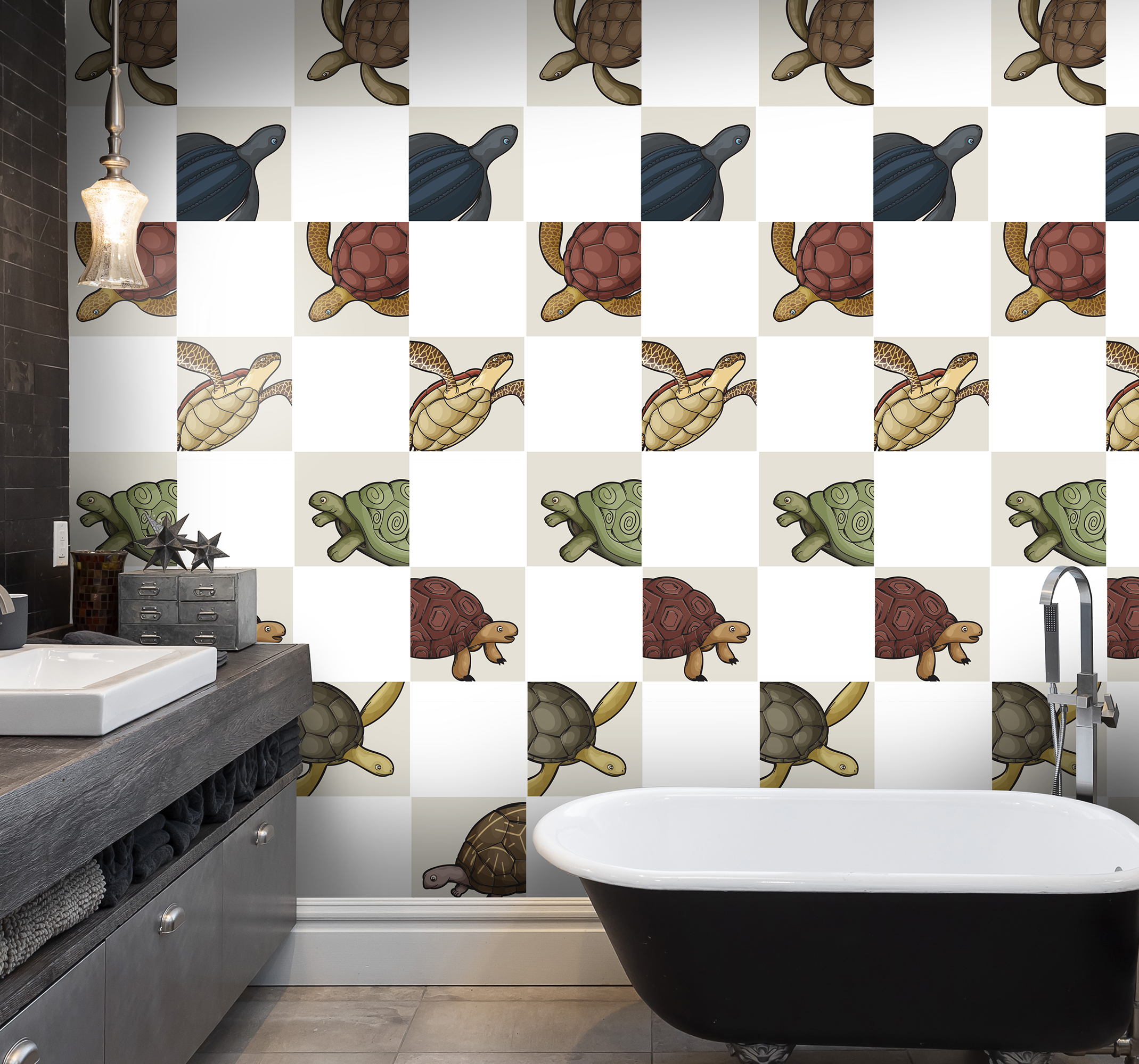 Tegelstickers badkamer schildpadden