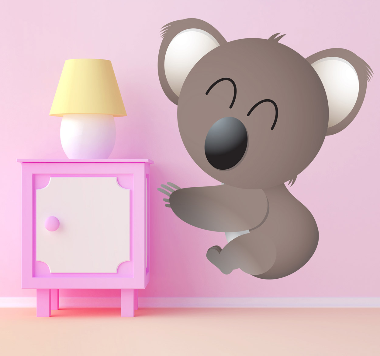 Sticker kinderkamer vrolijke jonge koala