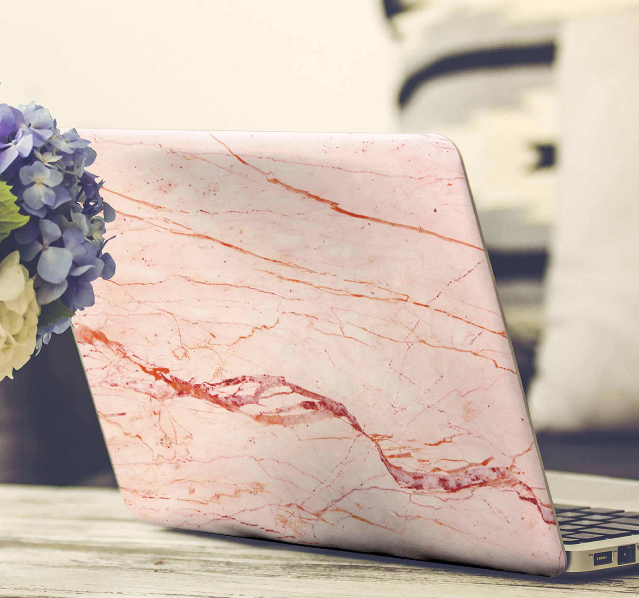 Laptop skin Roségoud droommarmer