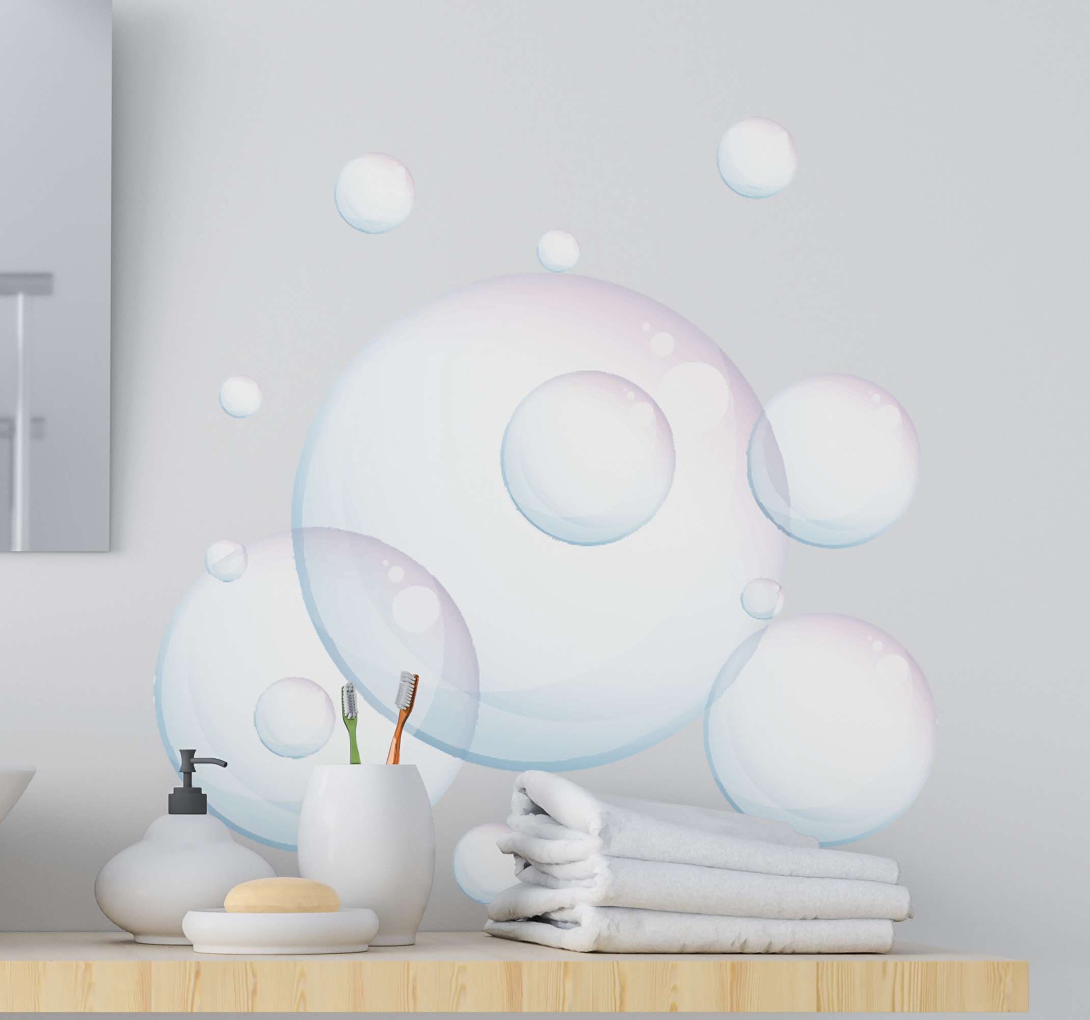 Tegelstickers badkamer Bubbels