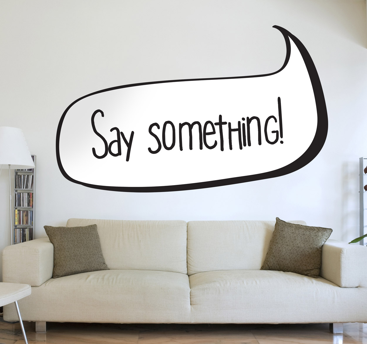 Sticker tekstballon say something