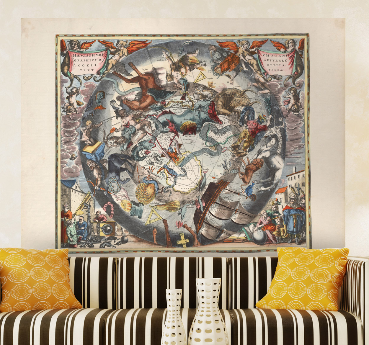 Muursticker Klassieke Kunst Wereldbol