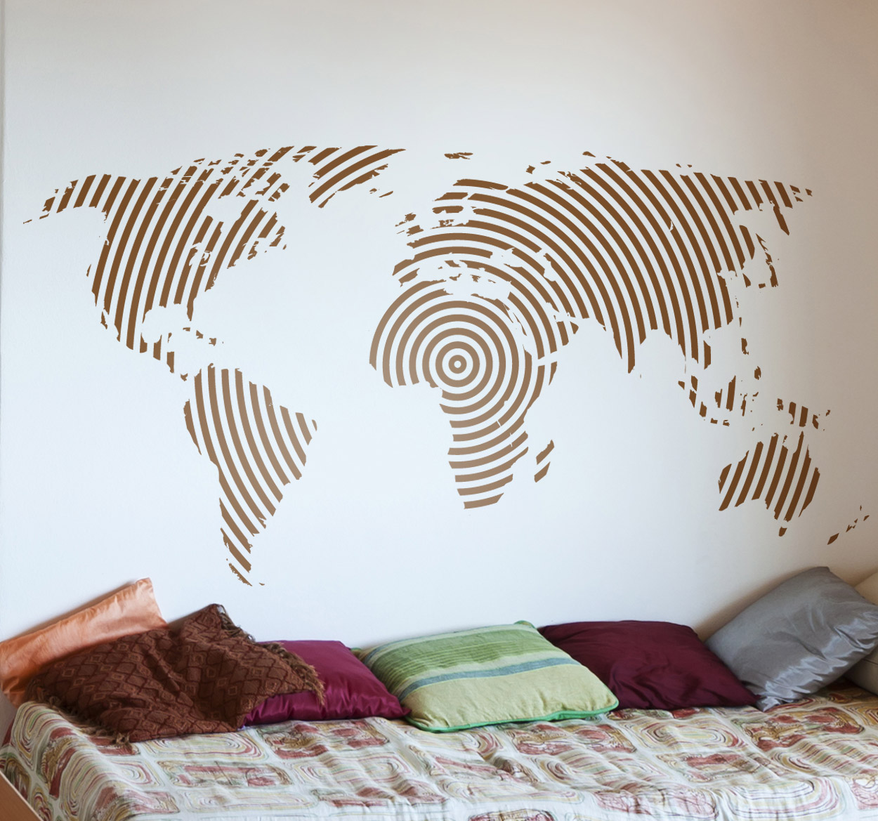 Sticker wereld origineel rond