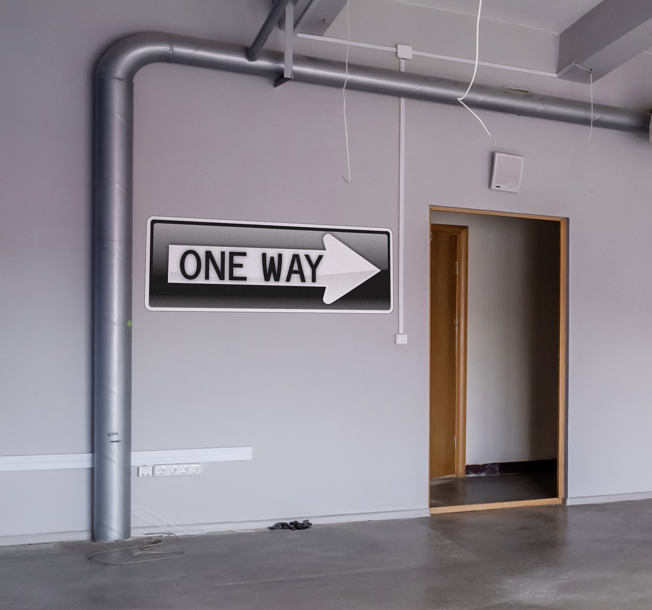 Sticker verkeersbord pijl One Way