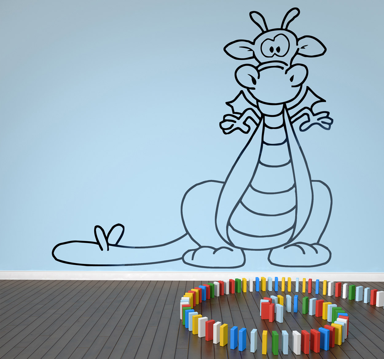 Sticker kinderkamer grappige draak