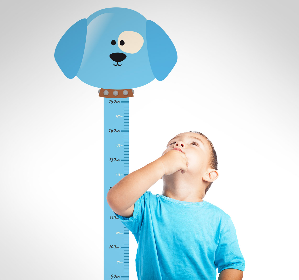 Muursticker kind groeimeter hond