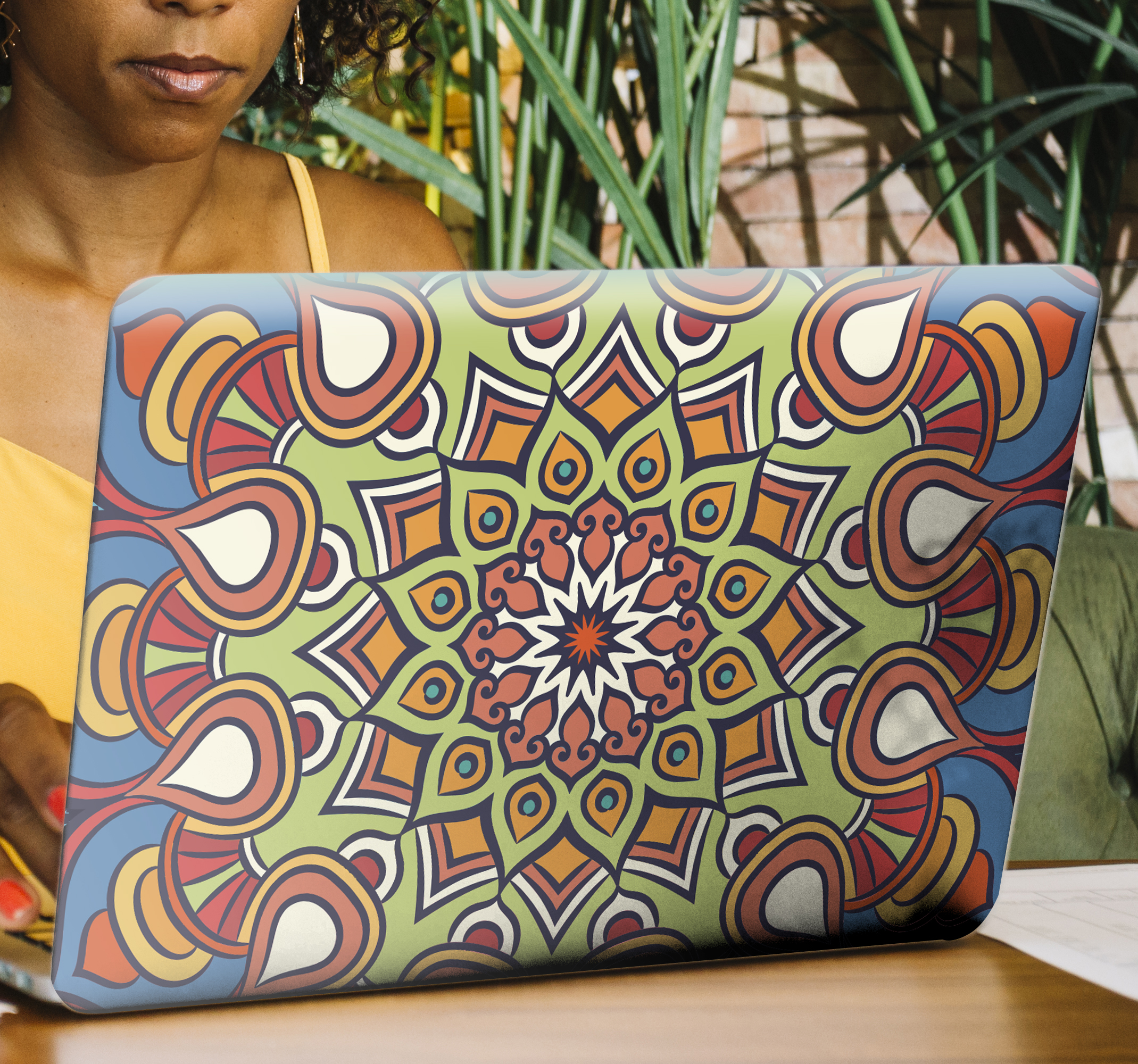 Laptop skin mooie kleur mandala