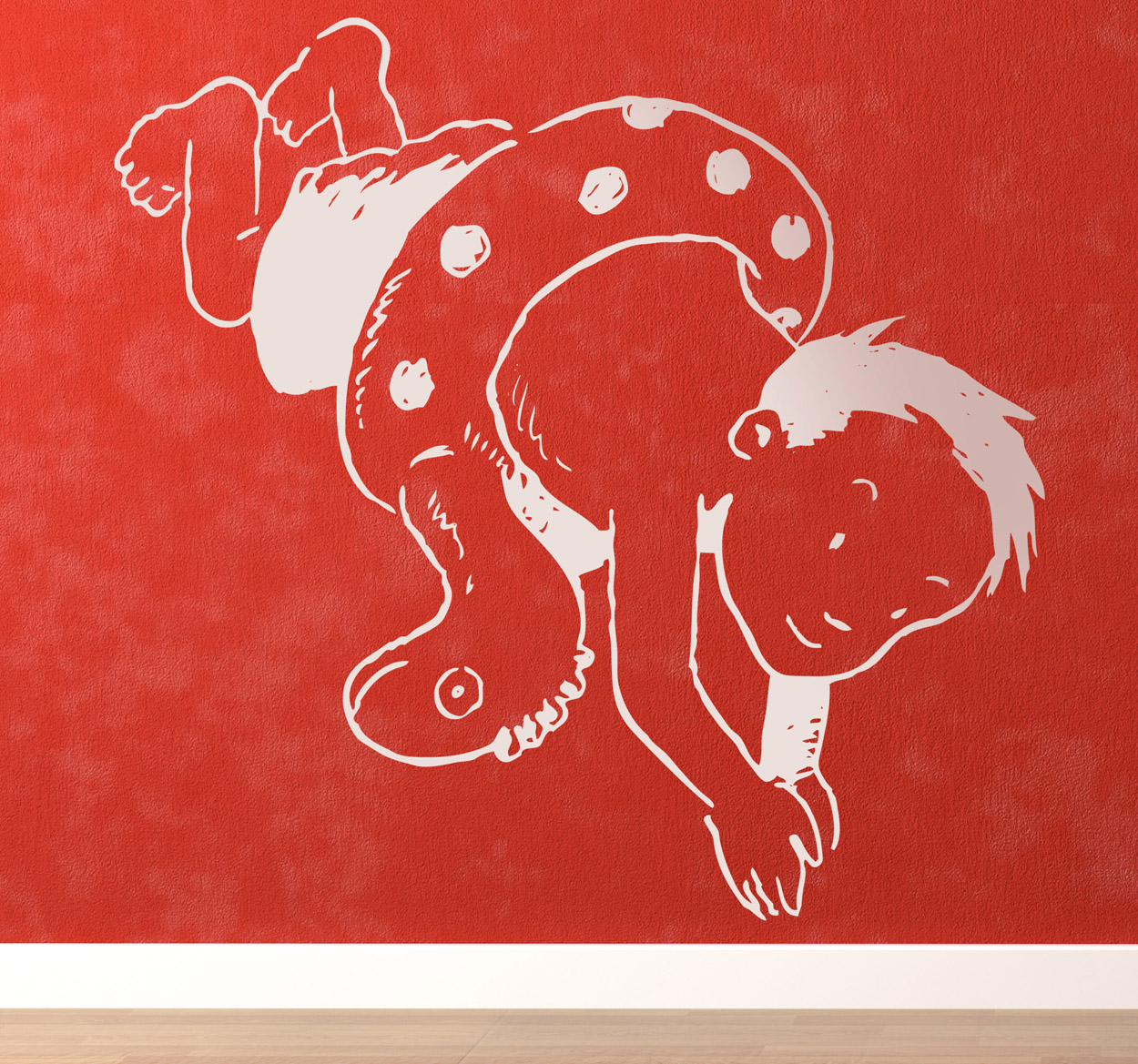 Sticker kind zwemband duikt in zwembad