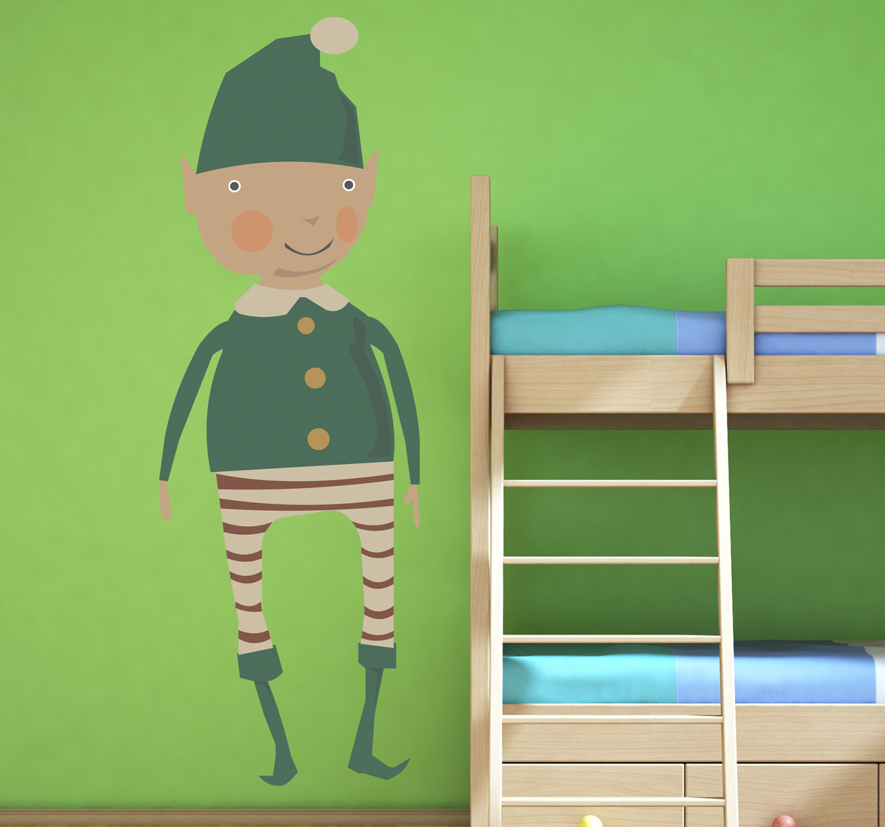 Sticker kinderen elf kerst