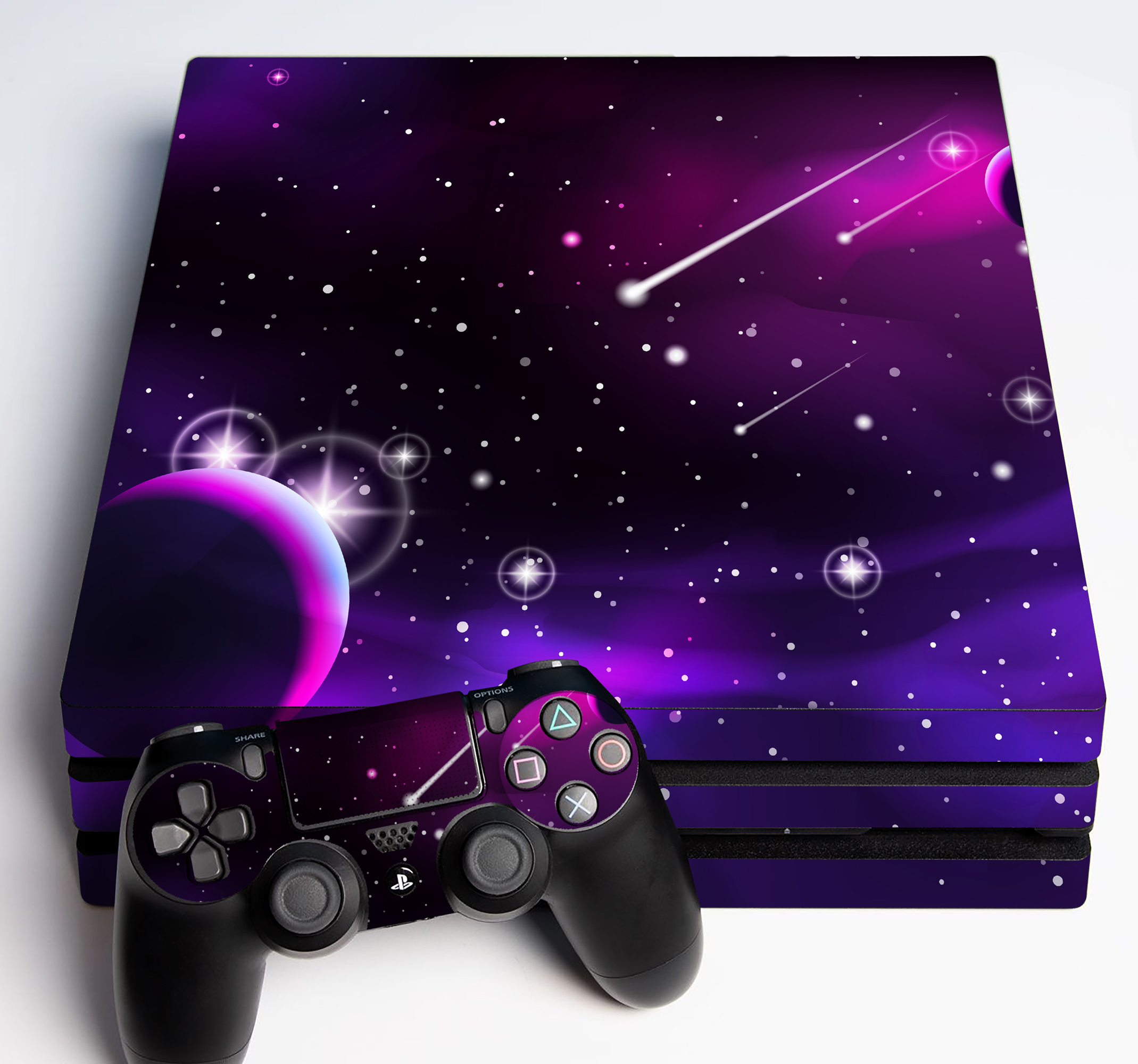 PS4 sticker Paars universumthema