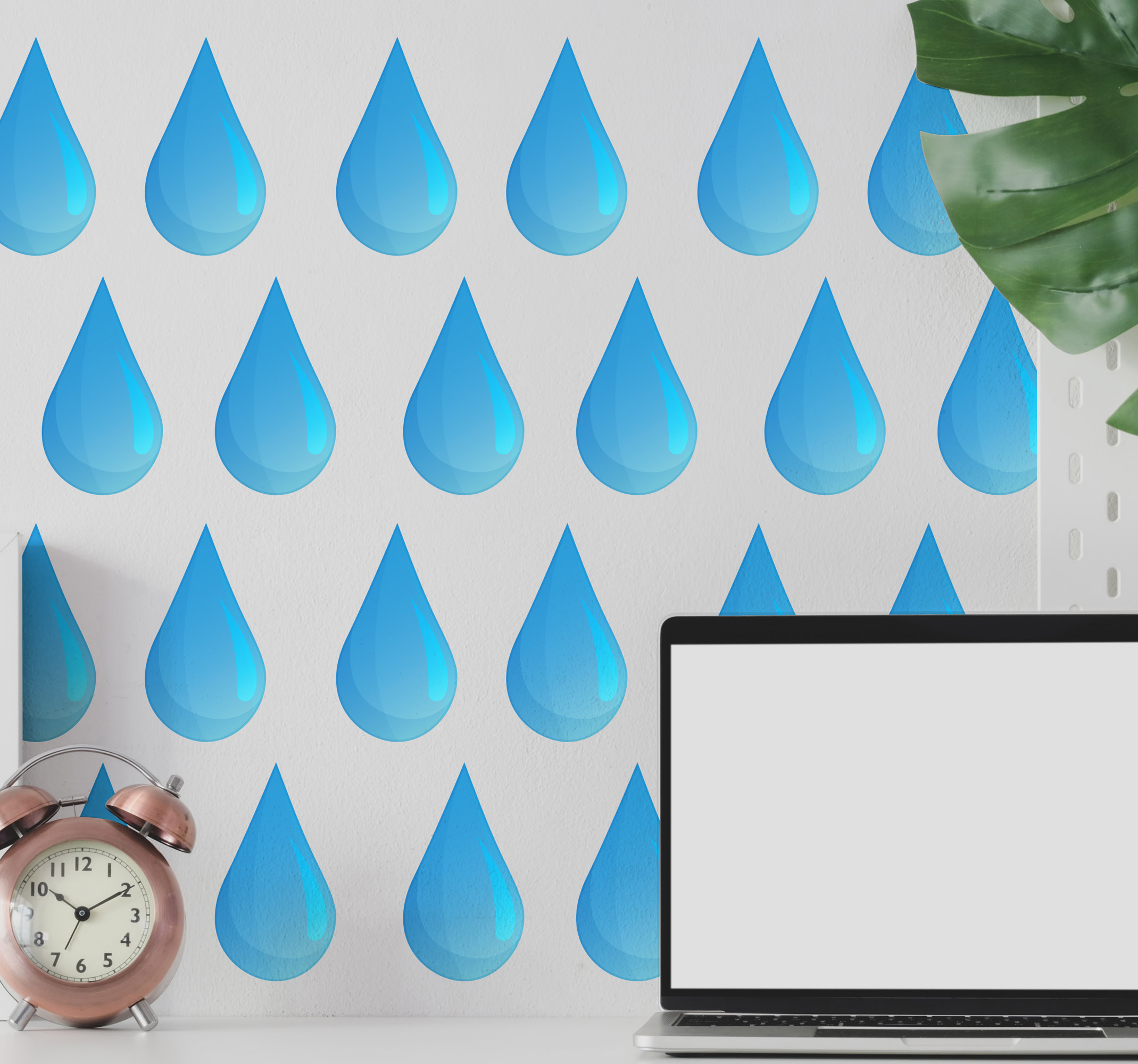 Wanddecoratie stickers Regendruppel patroon