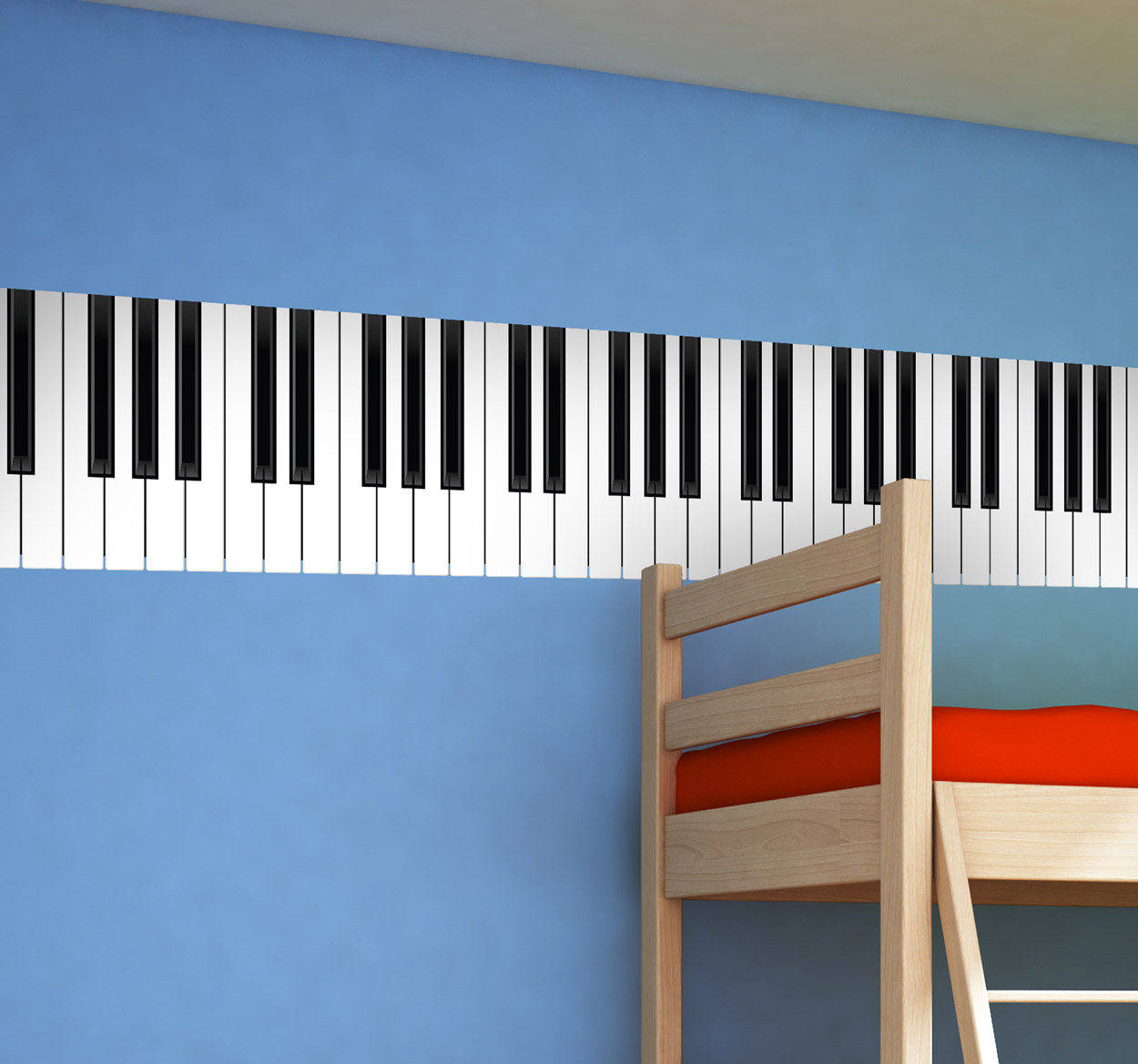 Muursticker kinderkamer pianotoetsen