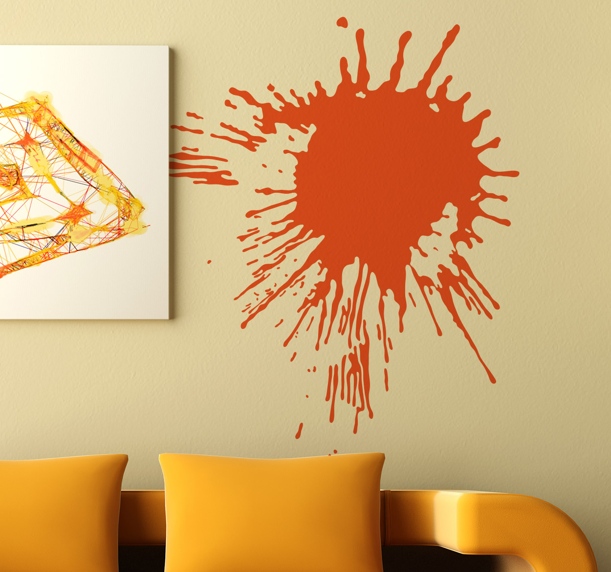 Sticker spash verf vlek decoratie