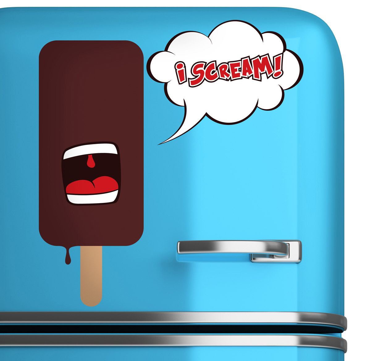 Ijs schreeuw koelkast sticker