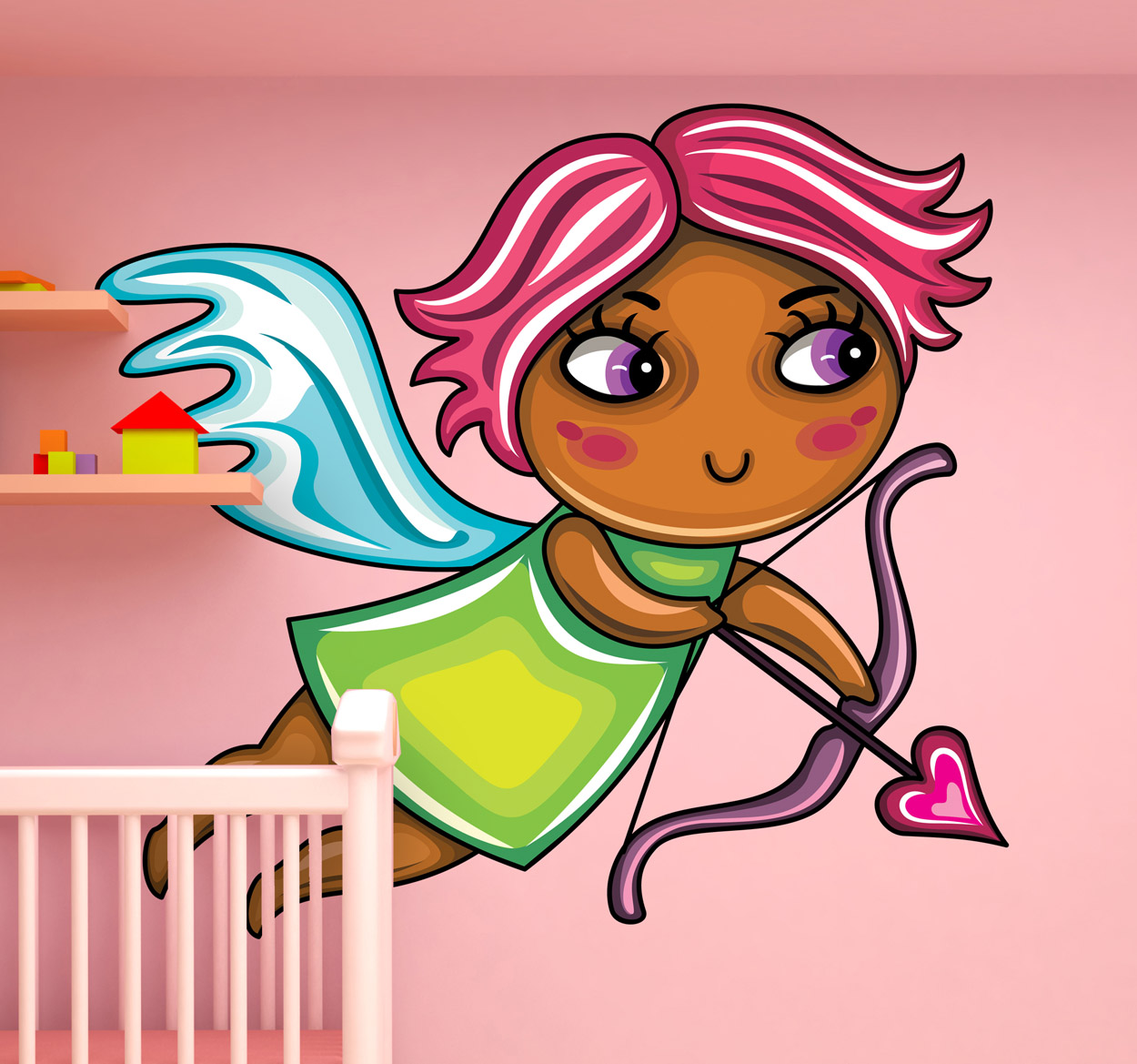 sticker kinderkamer engel vrouwlijke cupido