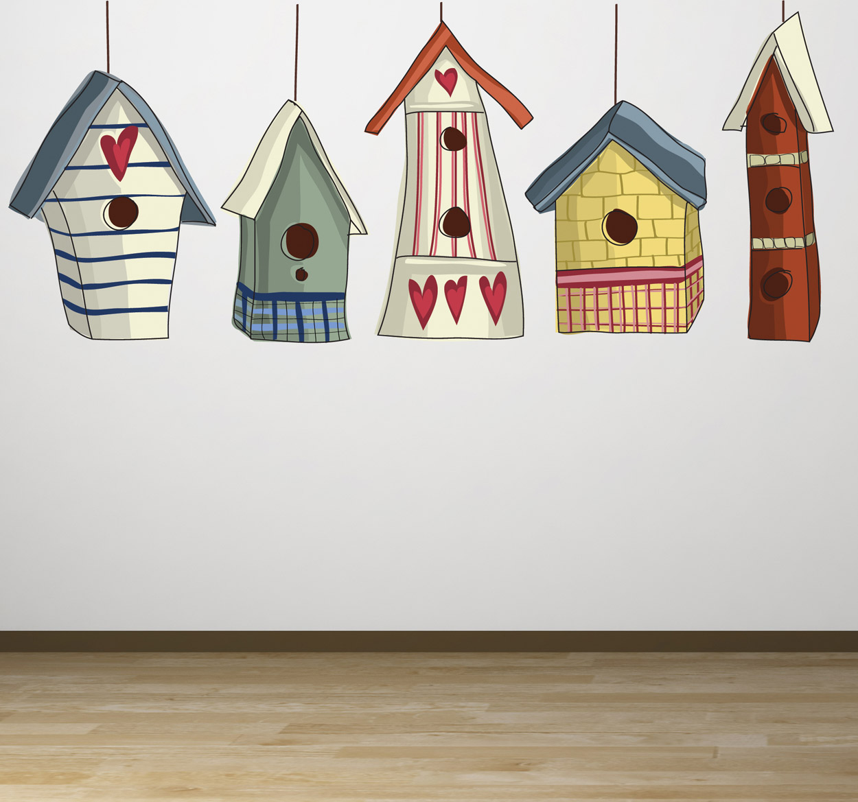 Sticker vogelhuisjes