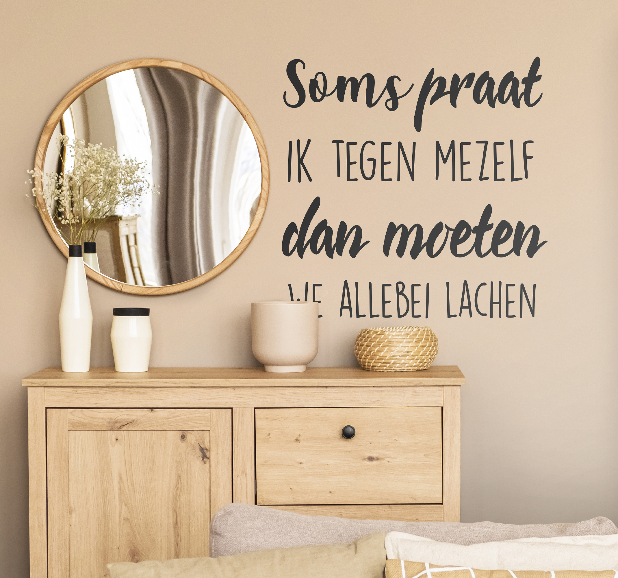 Muurstickers woonkamer tekst soms praat ik tegen mezelf
