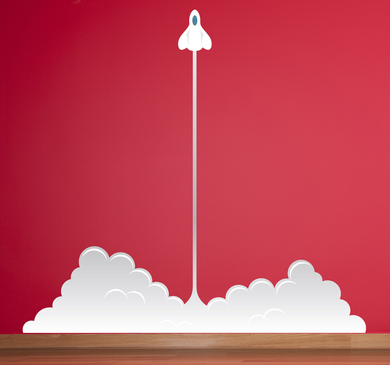 Sticker kind raket opstijgen