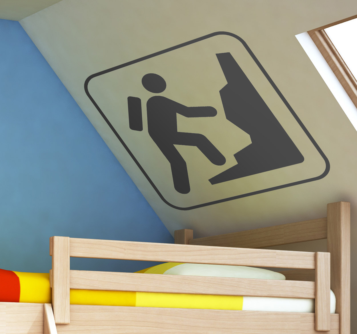 Sticker afbeelding bergbeklimmer escalada