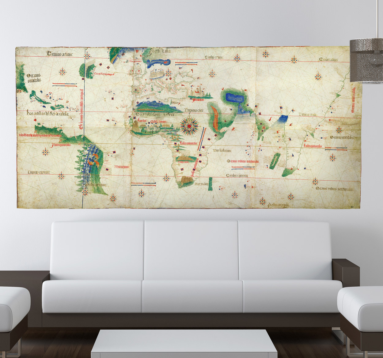 Sticker wereldkaart klassiek