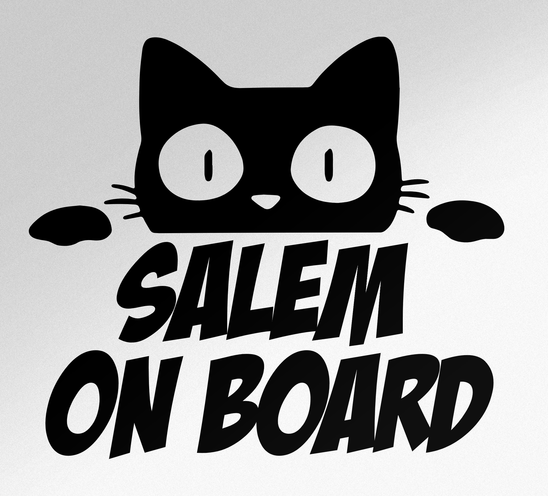 Auto bumper sticker schattige eenkleurige kat gluurt