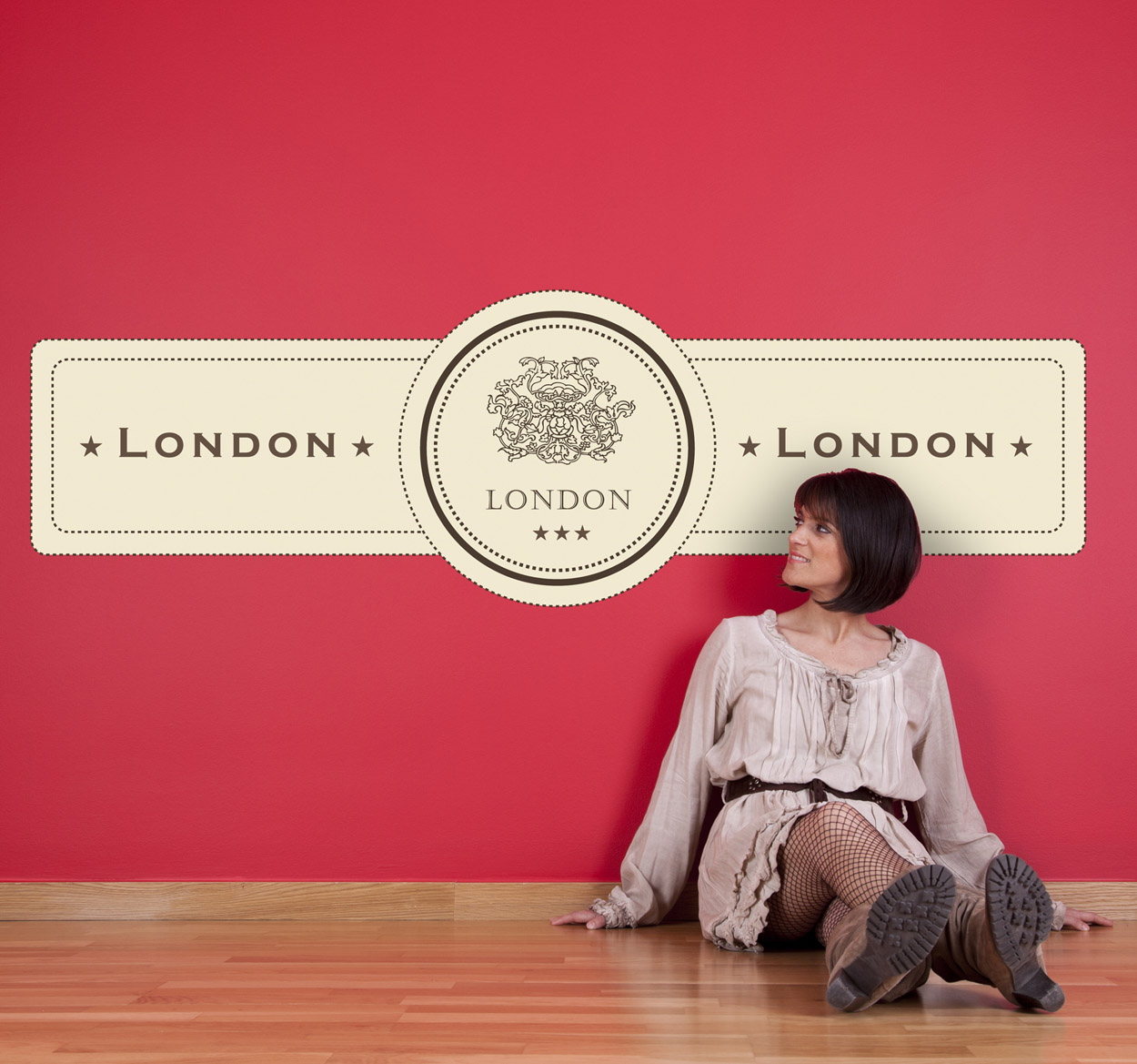 Muursticker London label